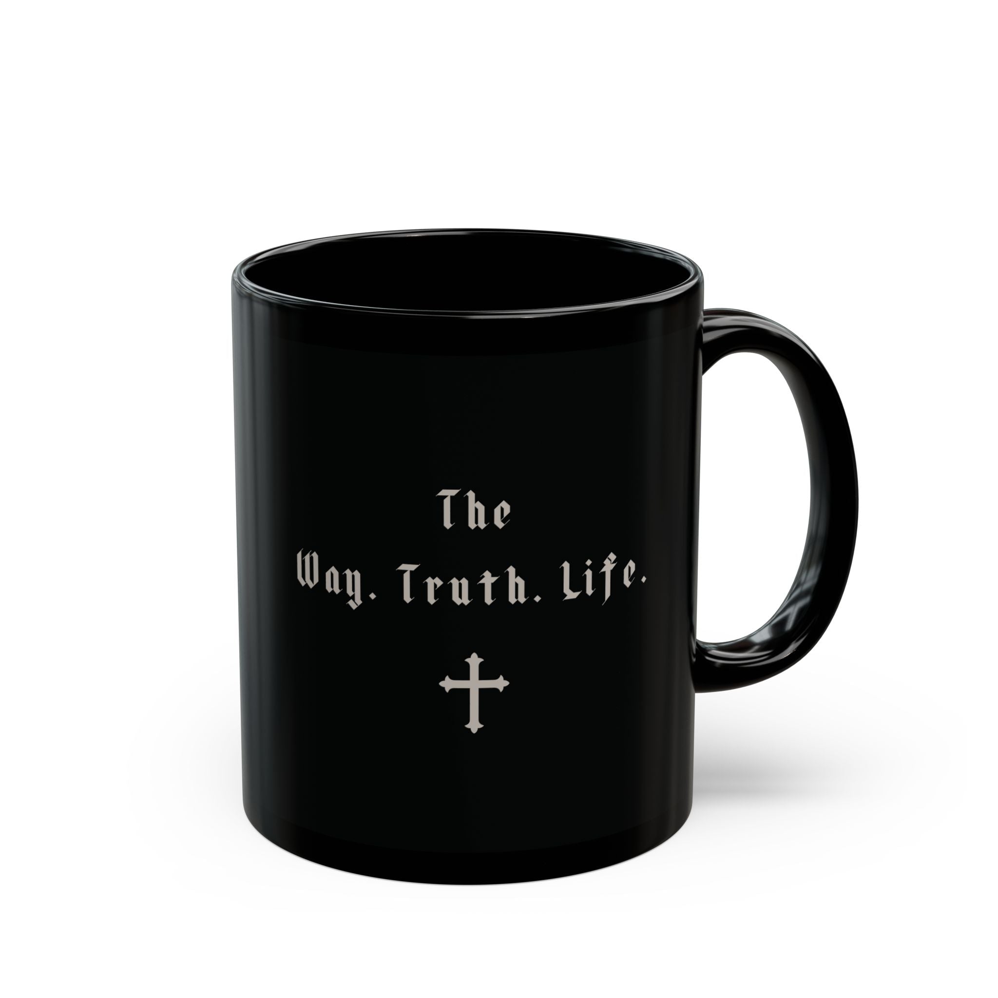 Way Truth Life Black Mug