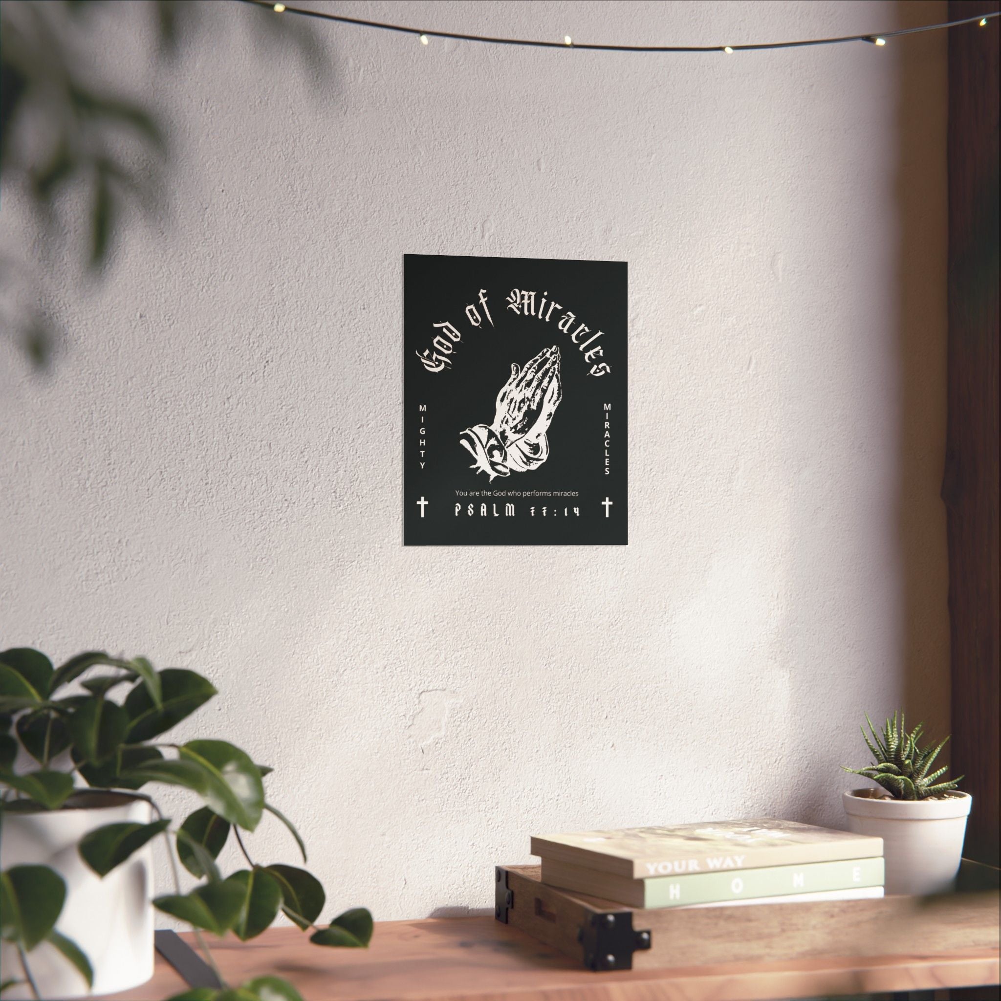 God of Miracles Black Art Print