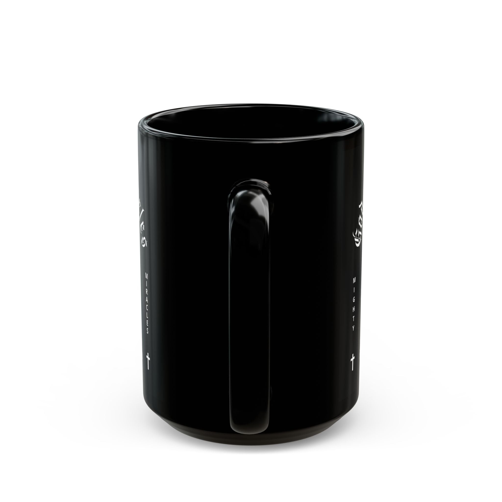 God of Miracles Black Mug