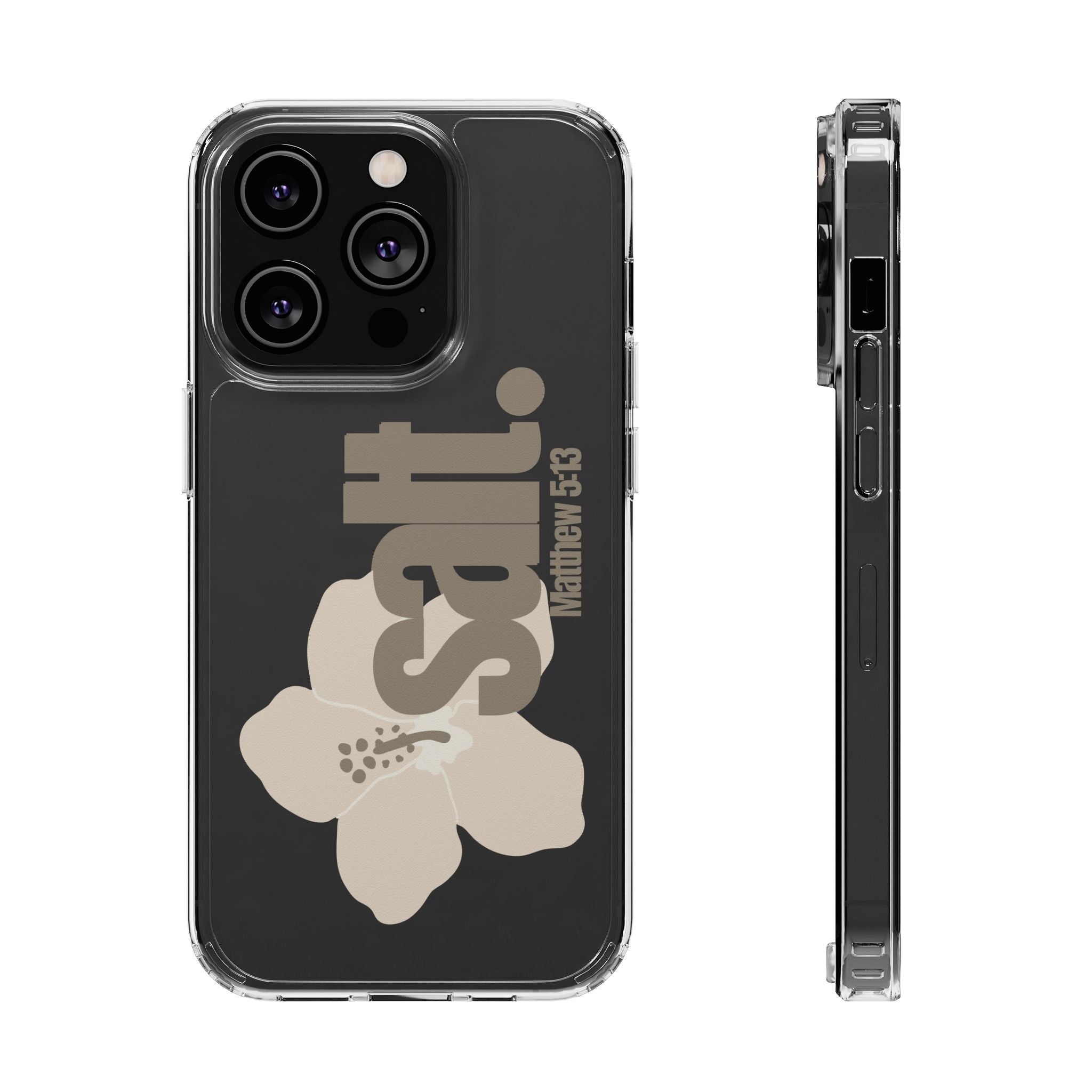 Salt Hibiscus Clear Phone Case