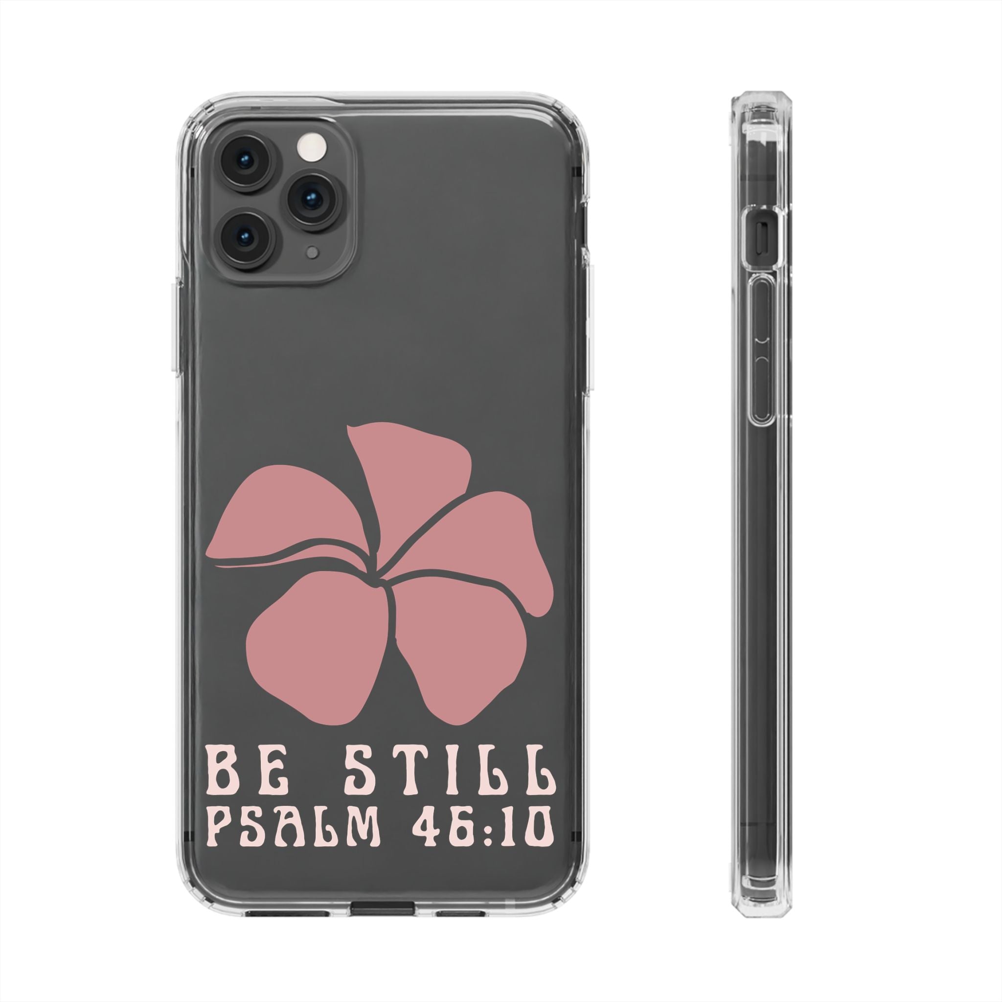 Be Still Plumeria Clear Phone Case