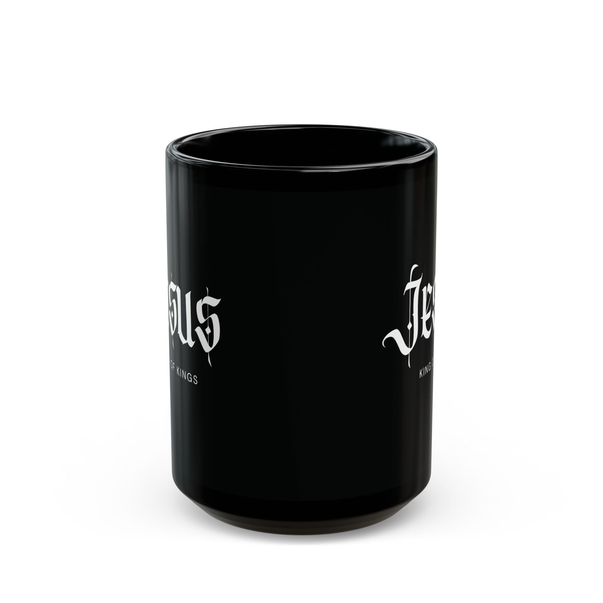 Jesus Script Black Mug