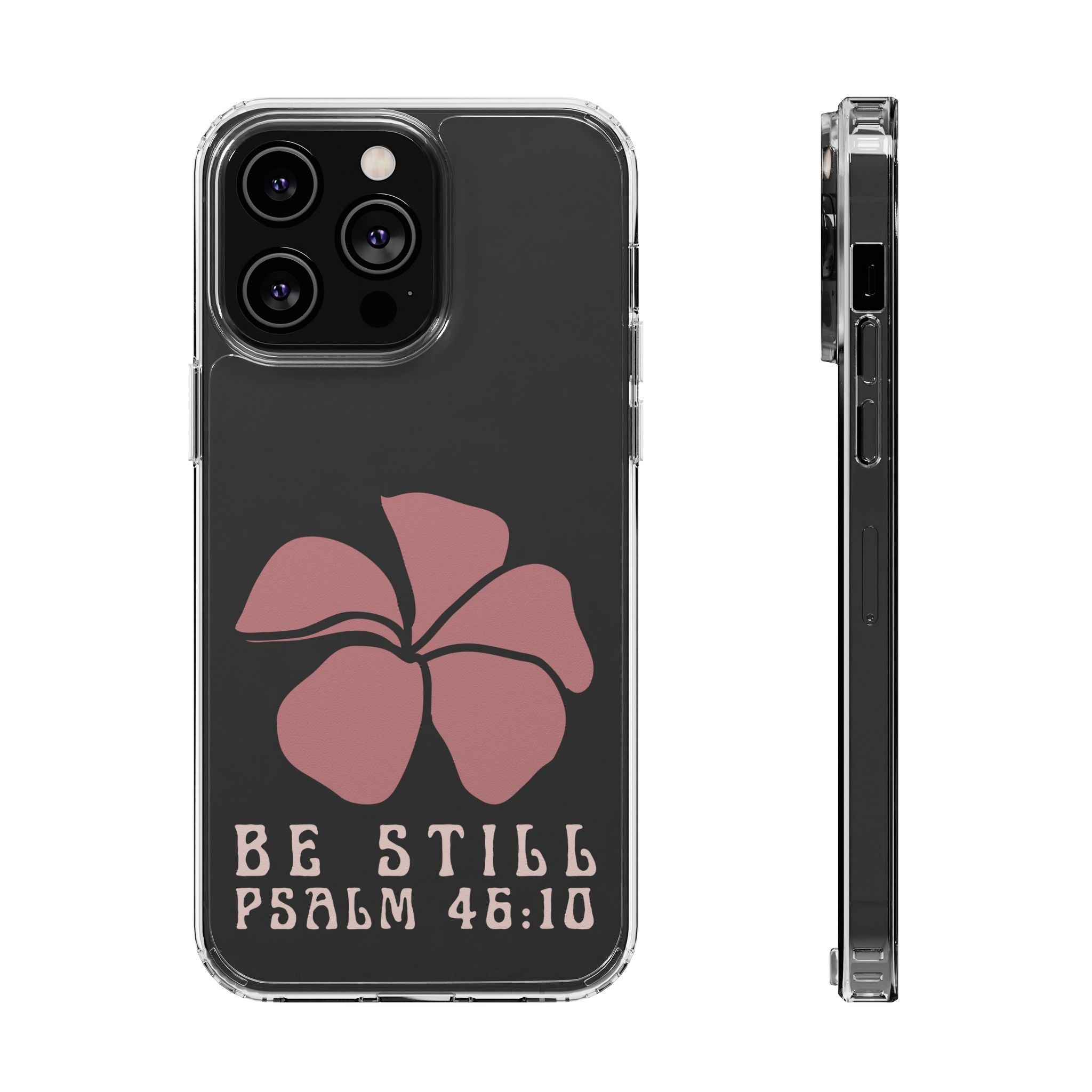 Be Still Plumeria Clear Phone Case