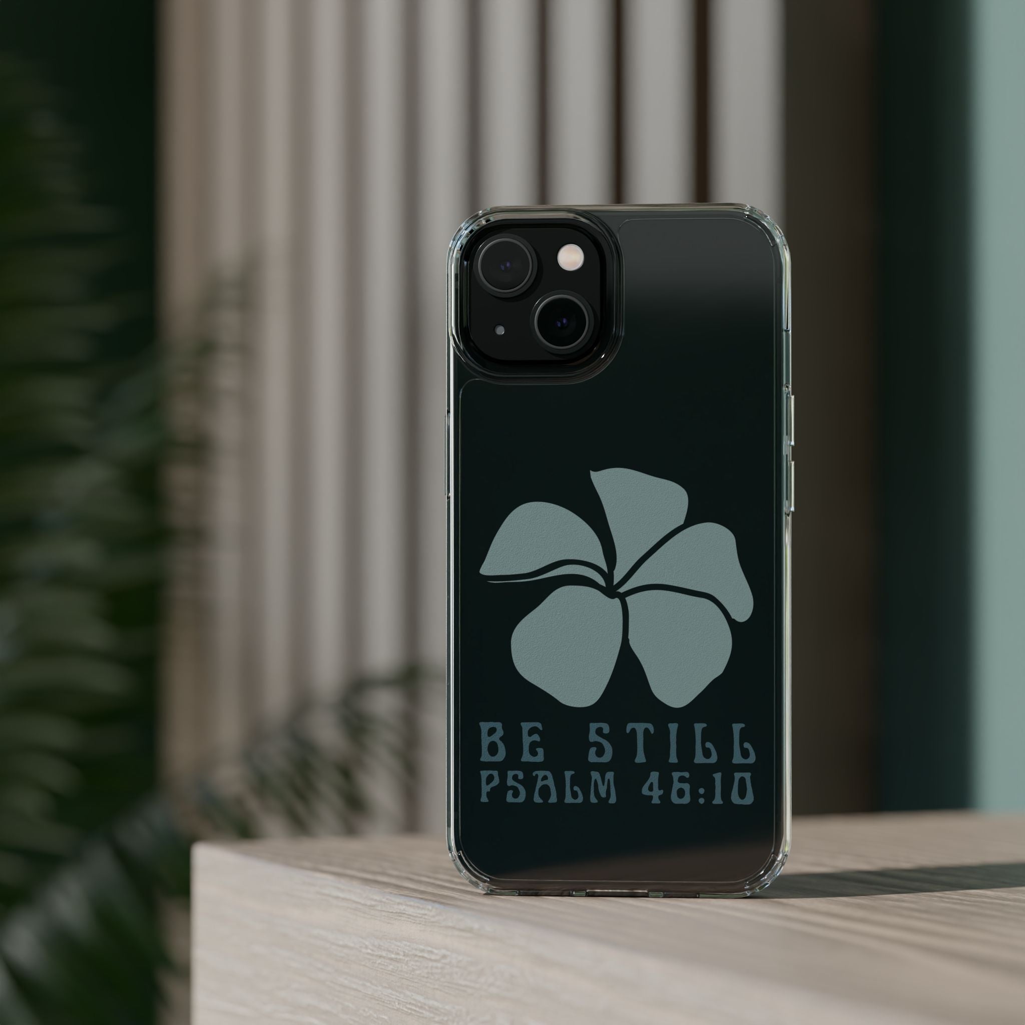 Be Still Plumeria Clear Phone Case