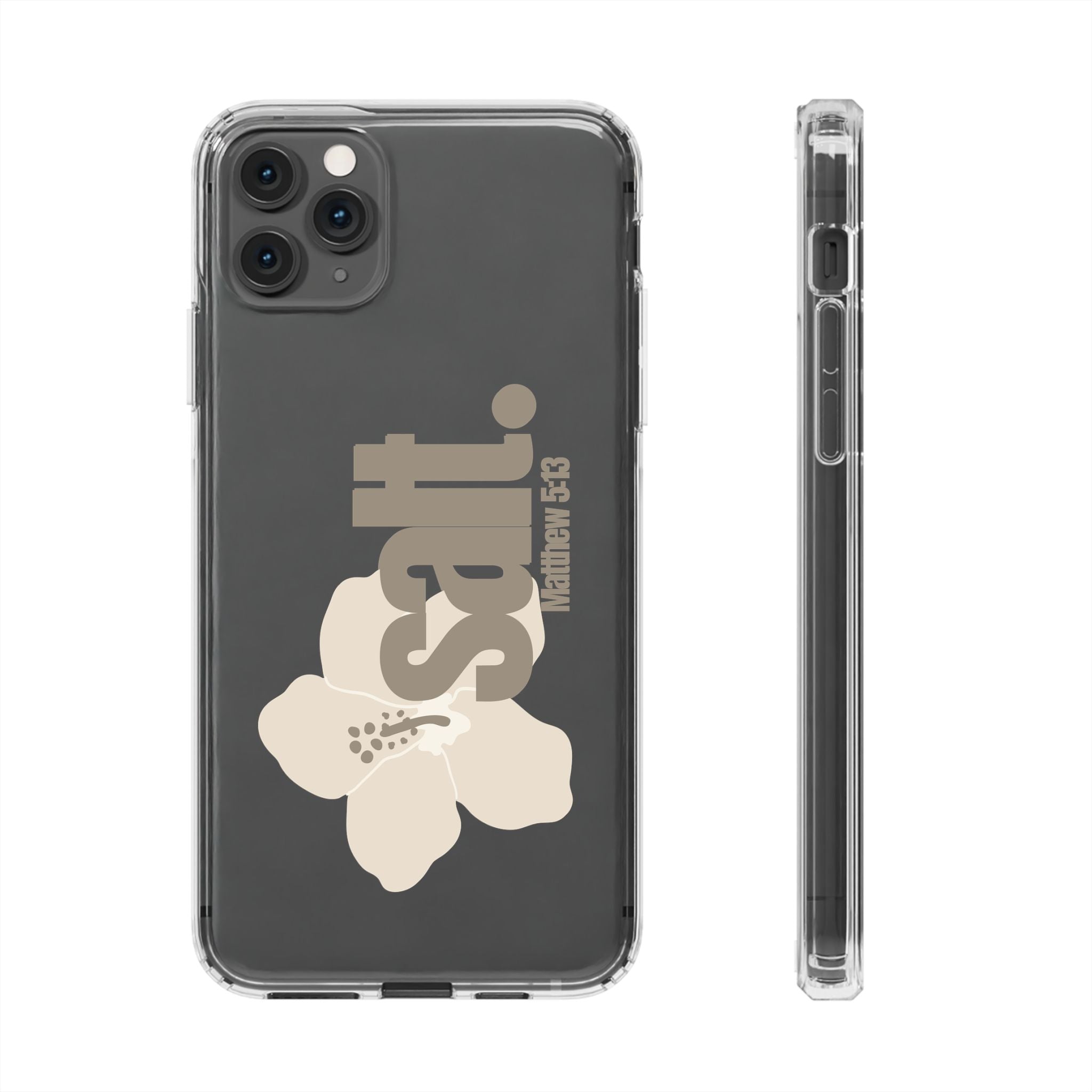Salt Hibiscus Clear Phone Case