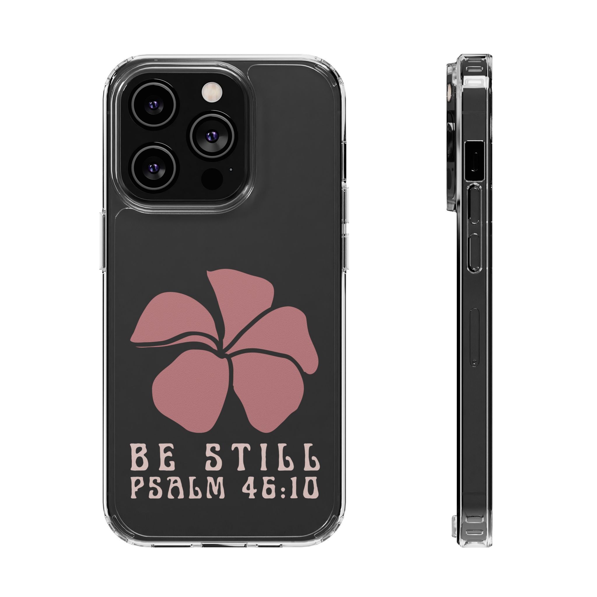 Be Still Plumeria Clear Phone Case