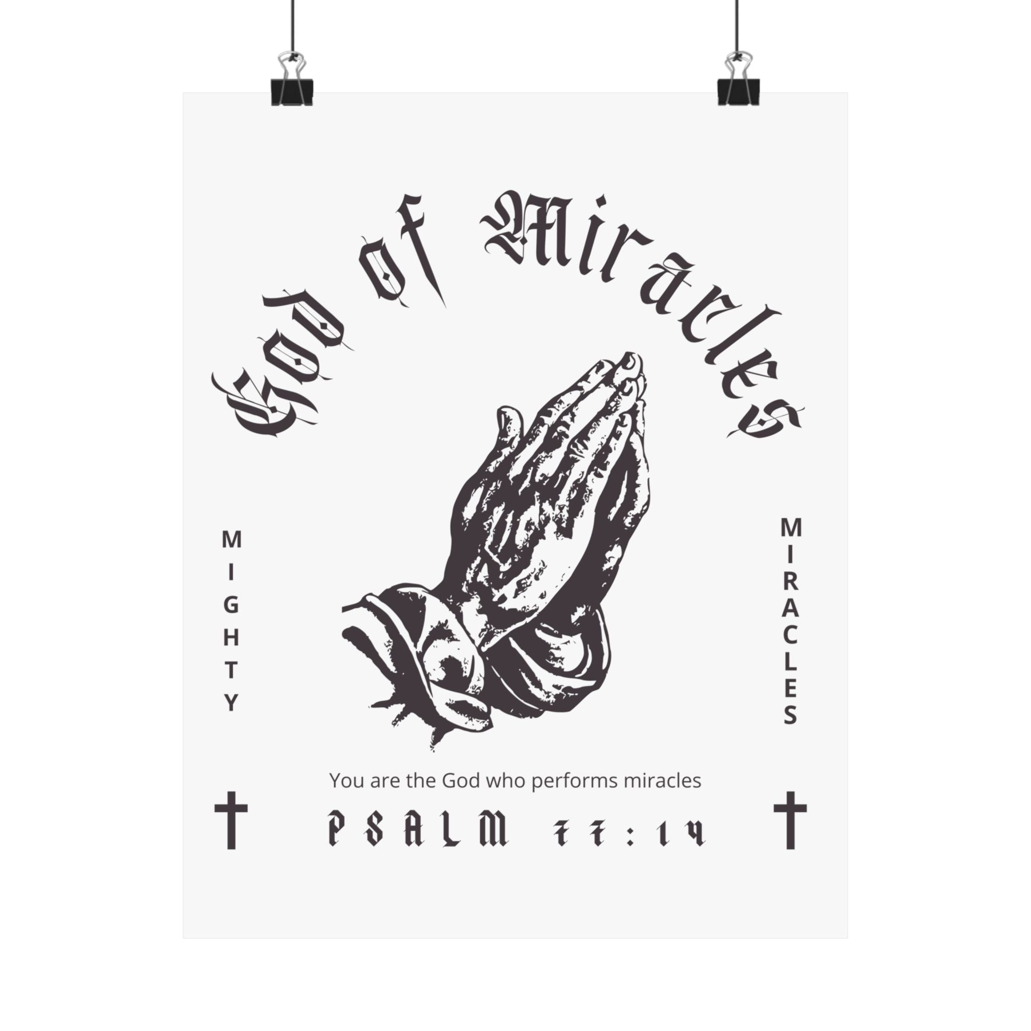 God of Miracles White Art Print