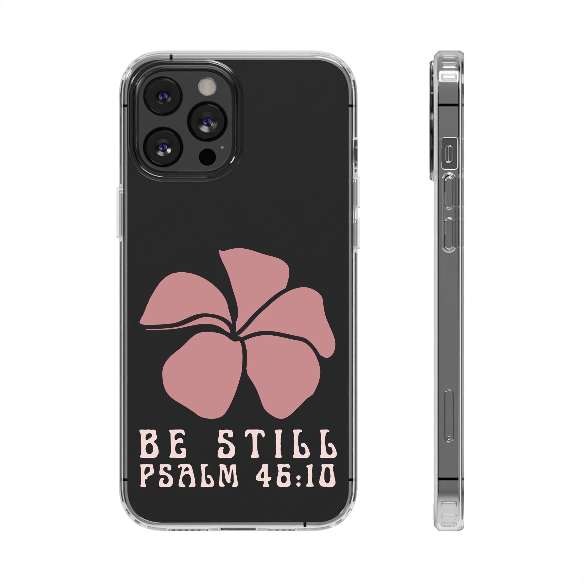 Be Still Plumeria Clear Phone Case
