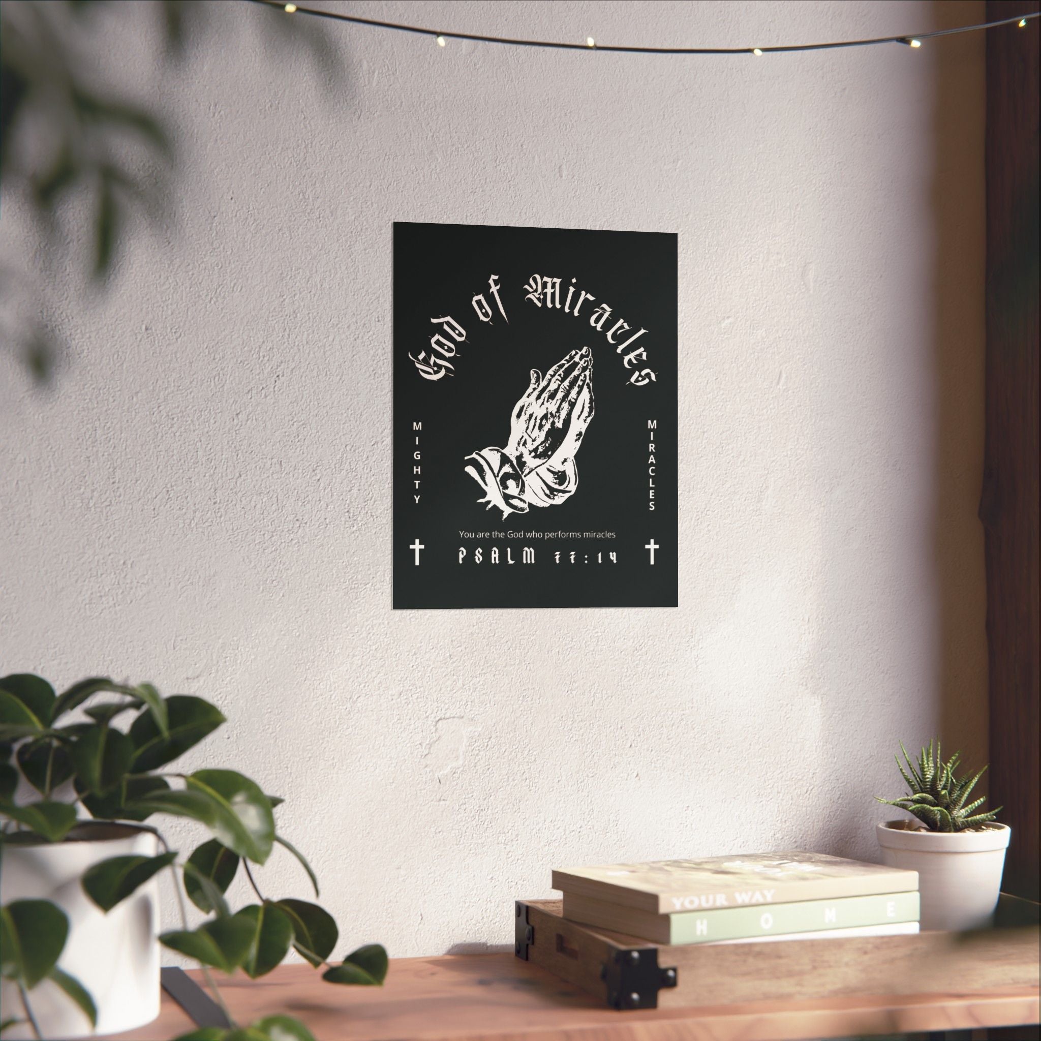 God of Miracles Black Art Print