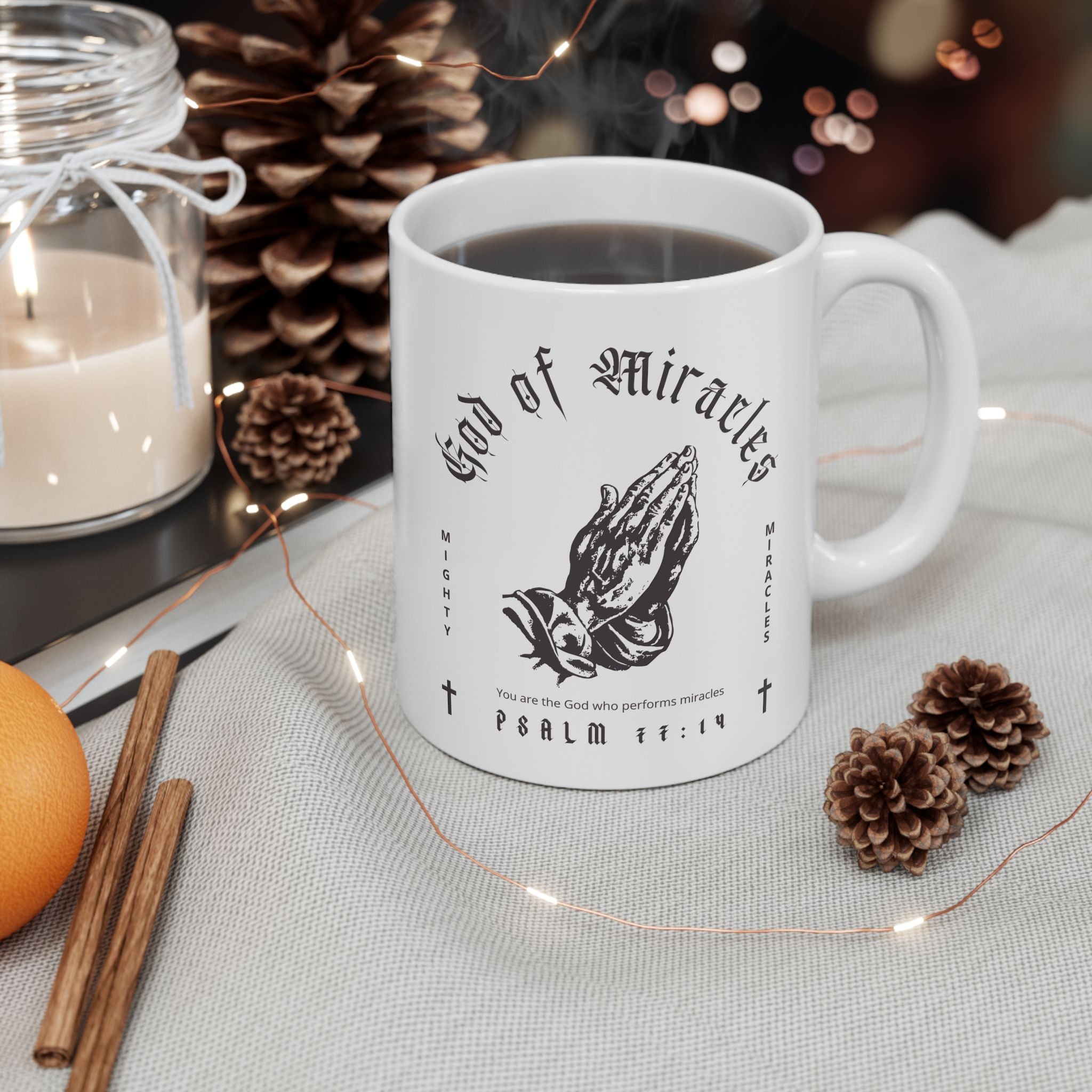 God of Miracles White Mug