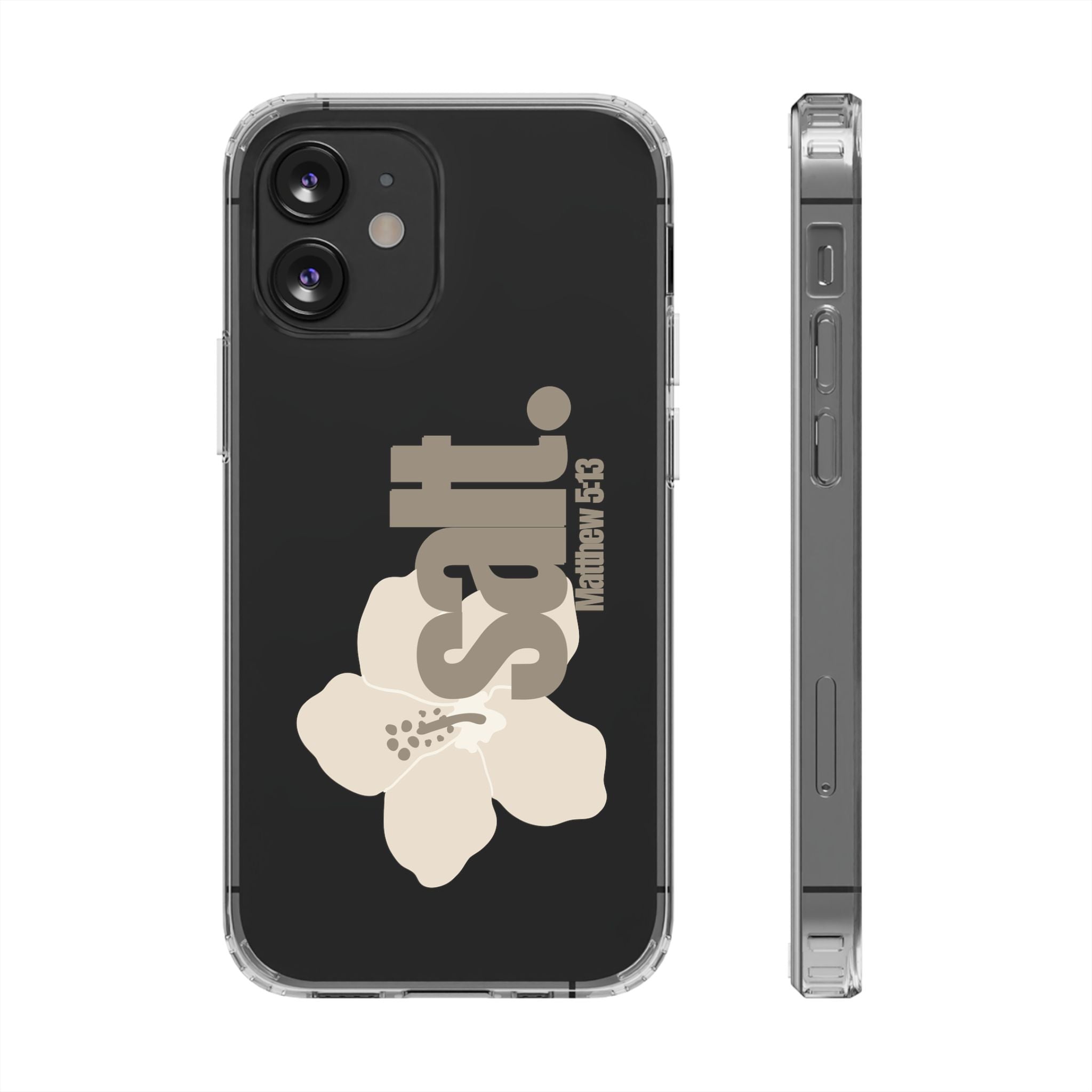 Salt Hibiscus Clear Phone Case