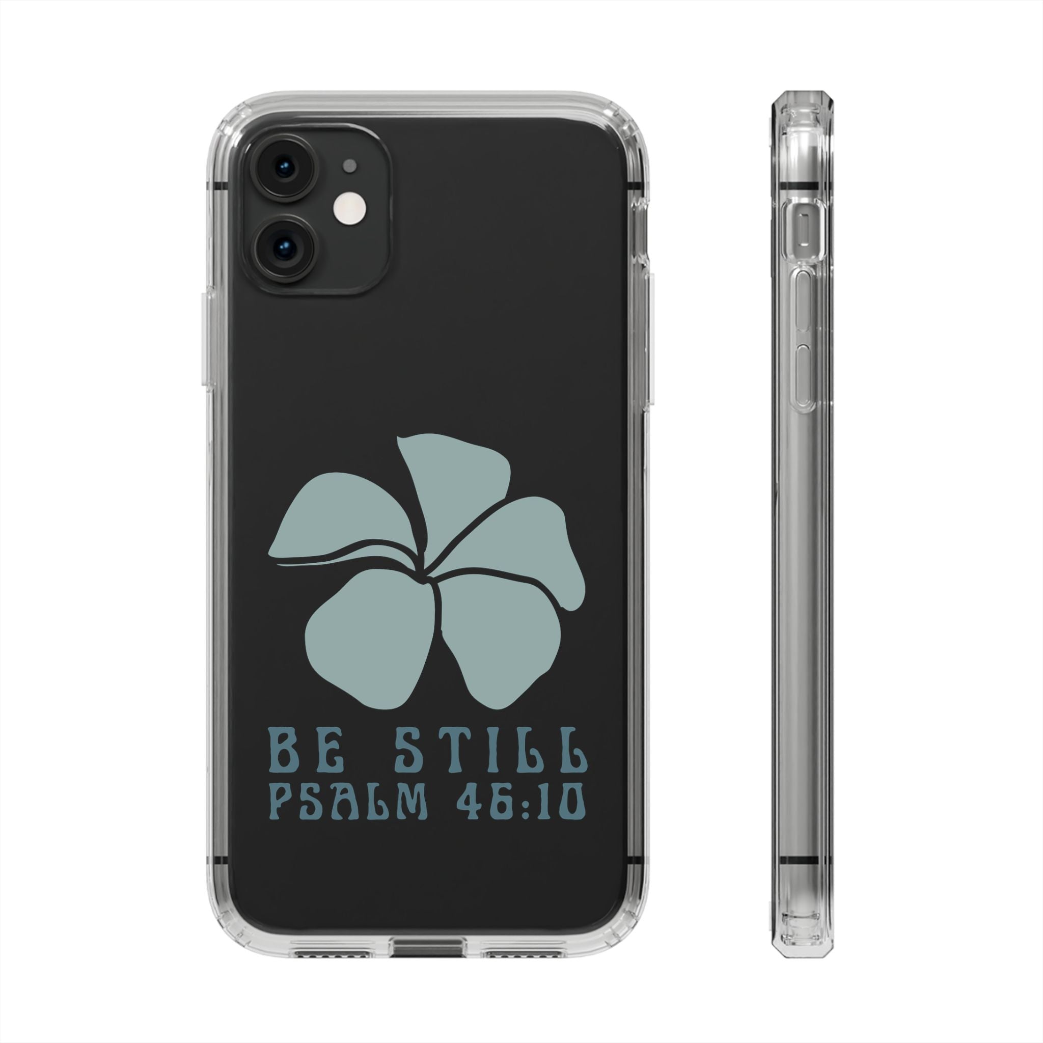 Be Still Plumeria Clear Phone Case