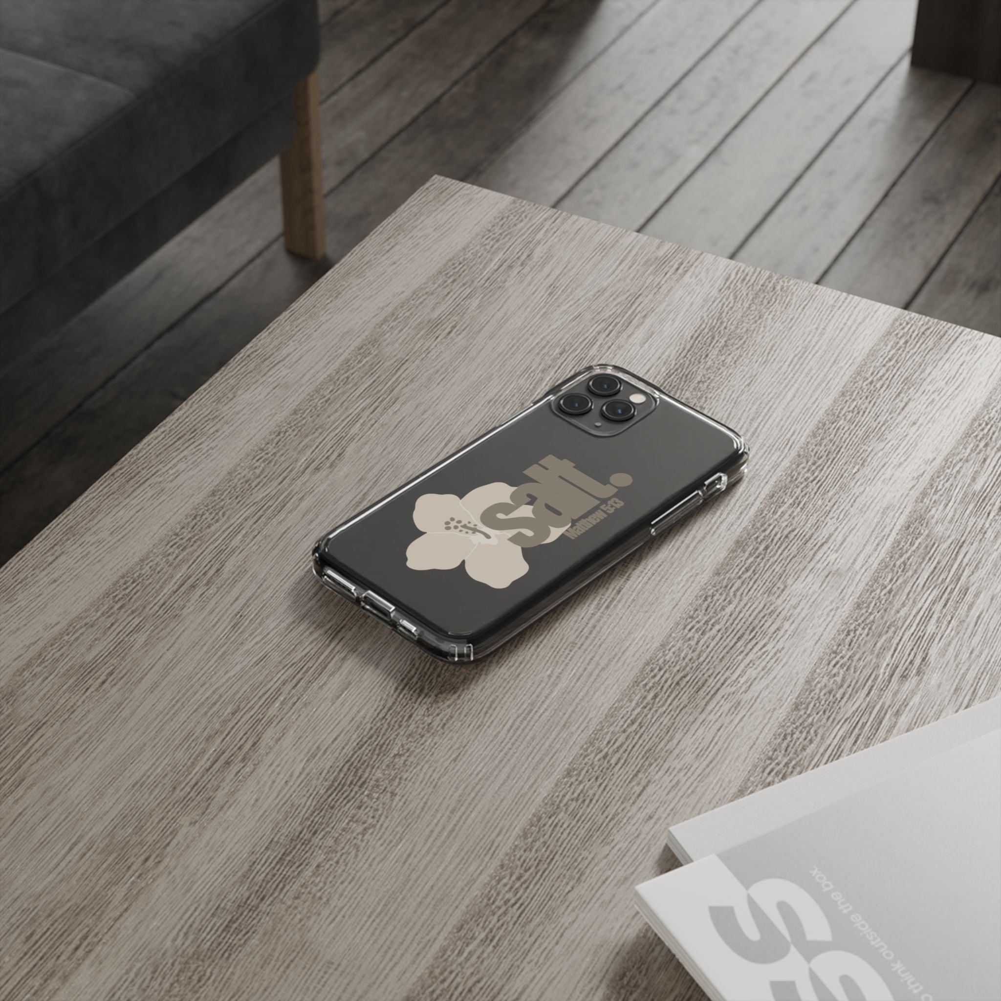 Salt Hibiscus Clear Phone Case