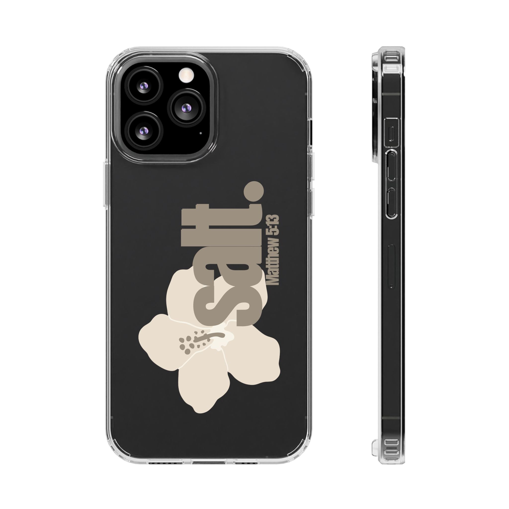 Salt Hibiscus Clear Phone Case