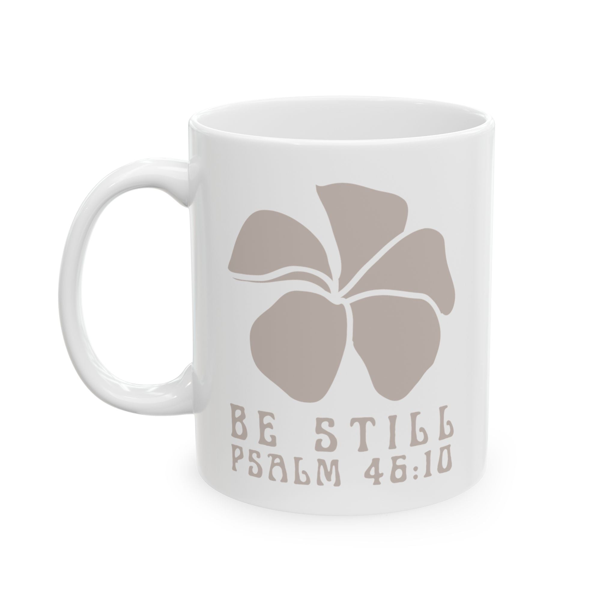 Be Still Plumeria White Mug