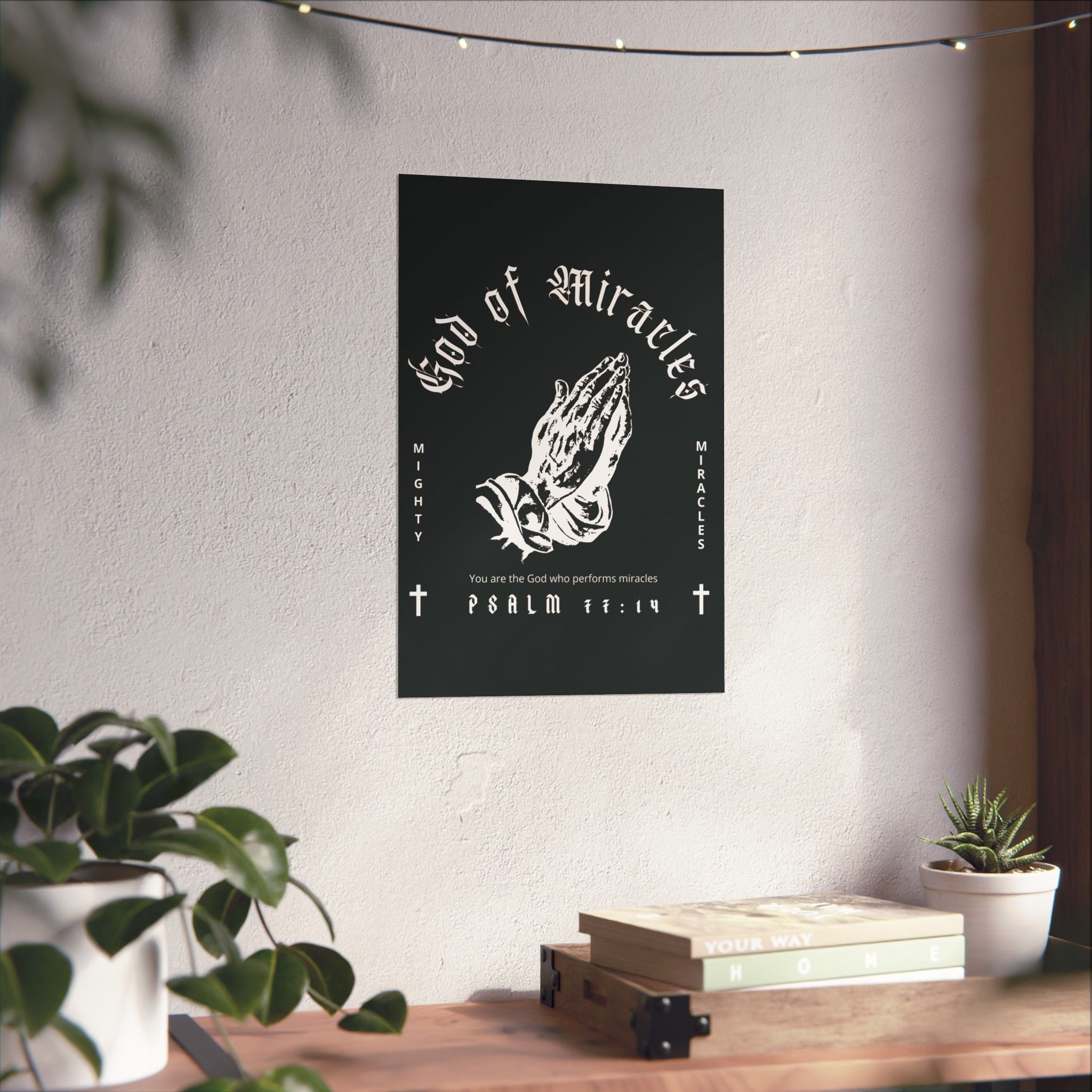 God of Miracles Black Art Print