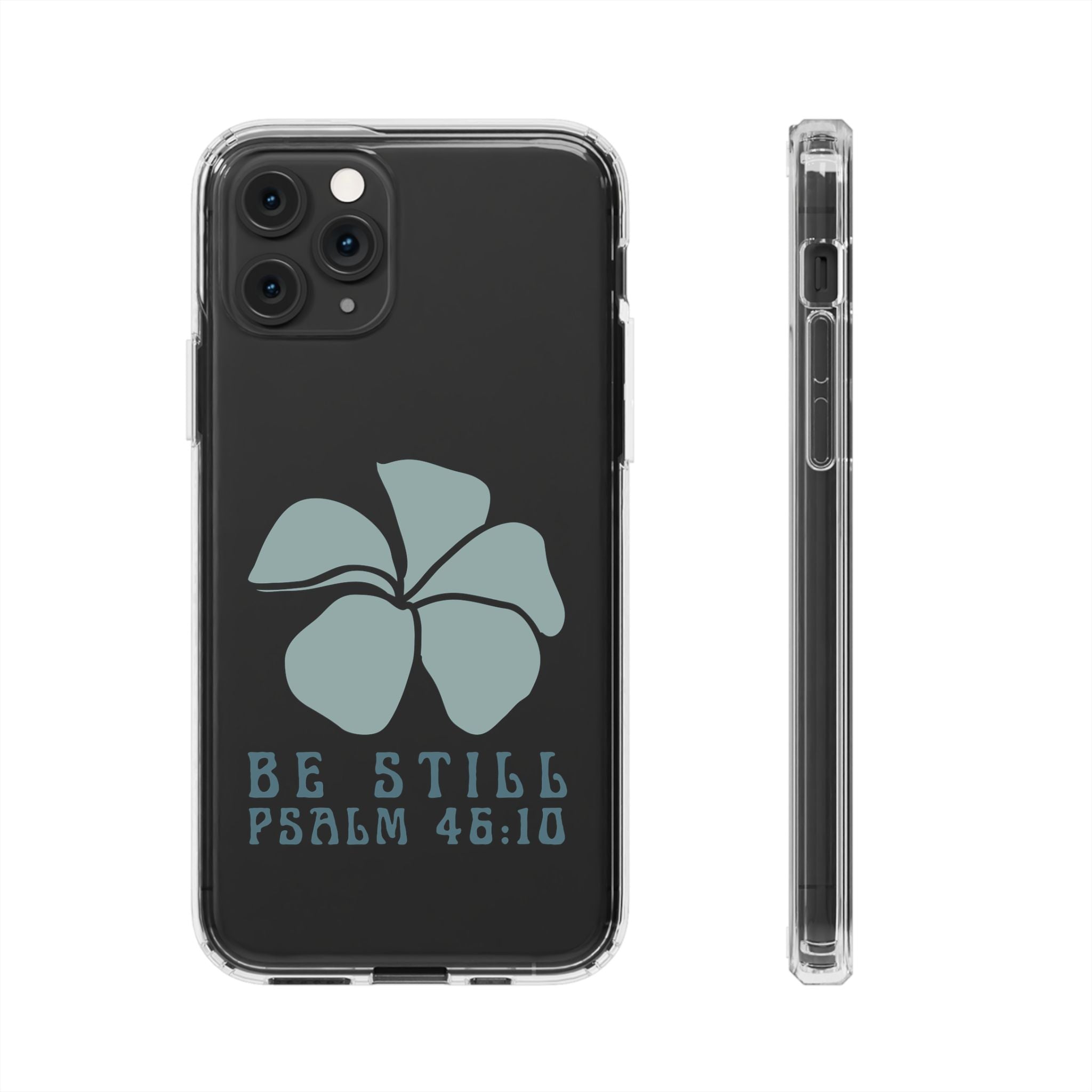Be Still Plumeria Clear Phone Case
