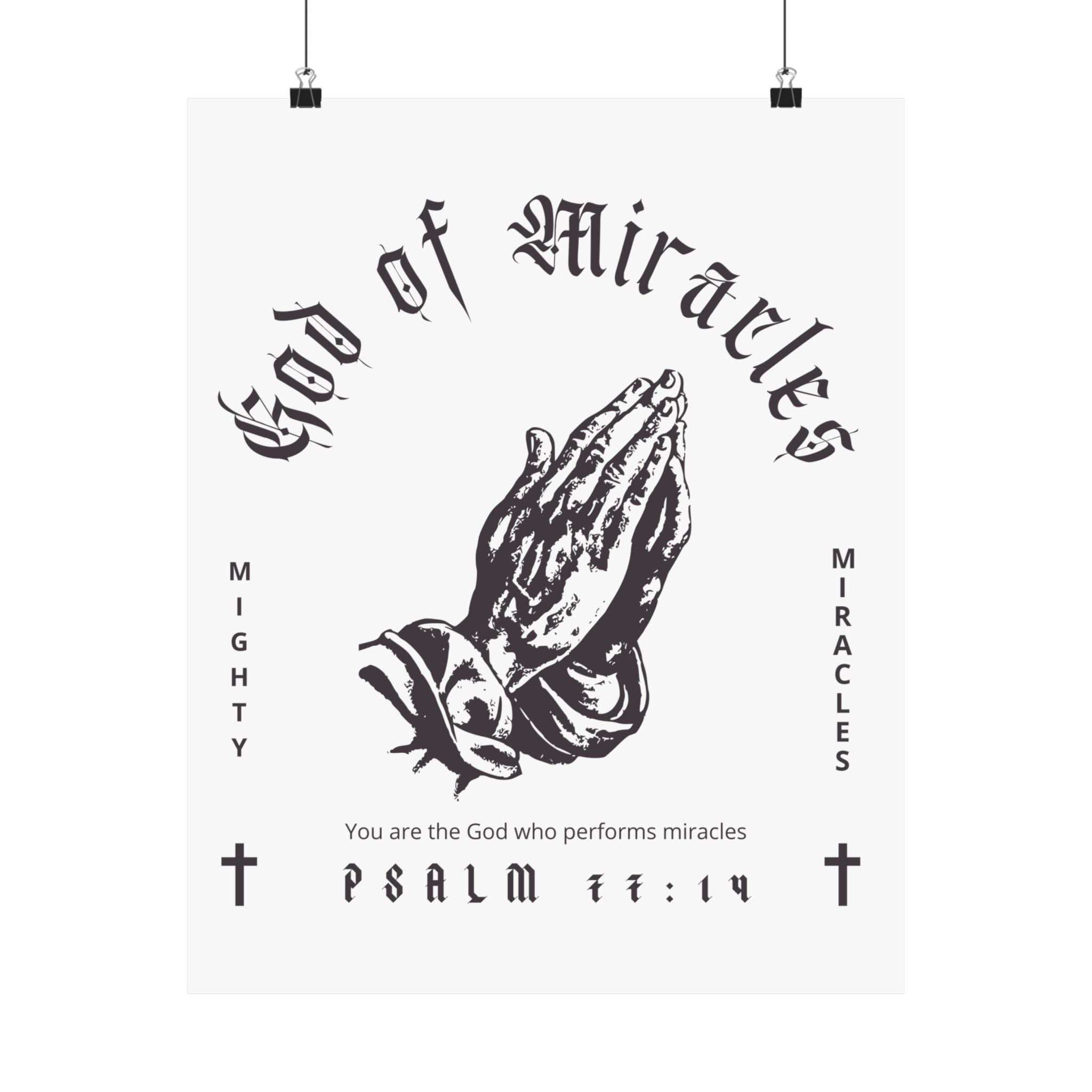 God of Miracles White Art Print