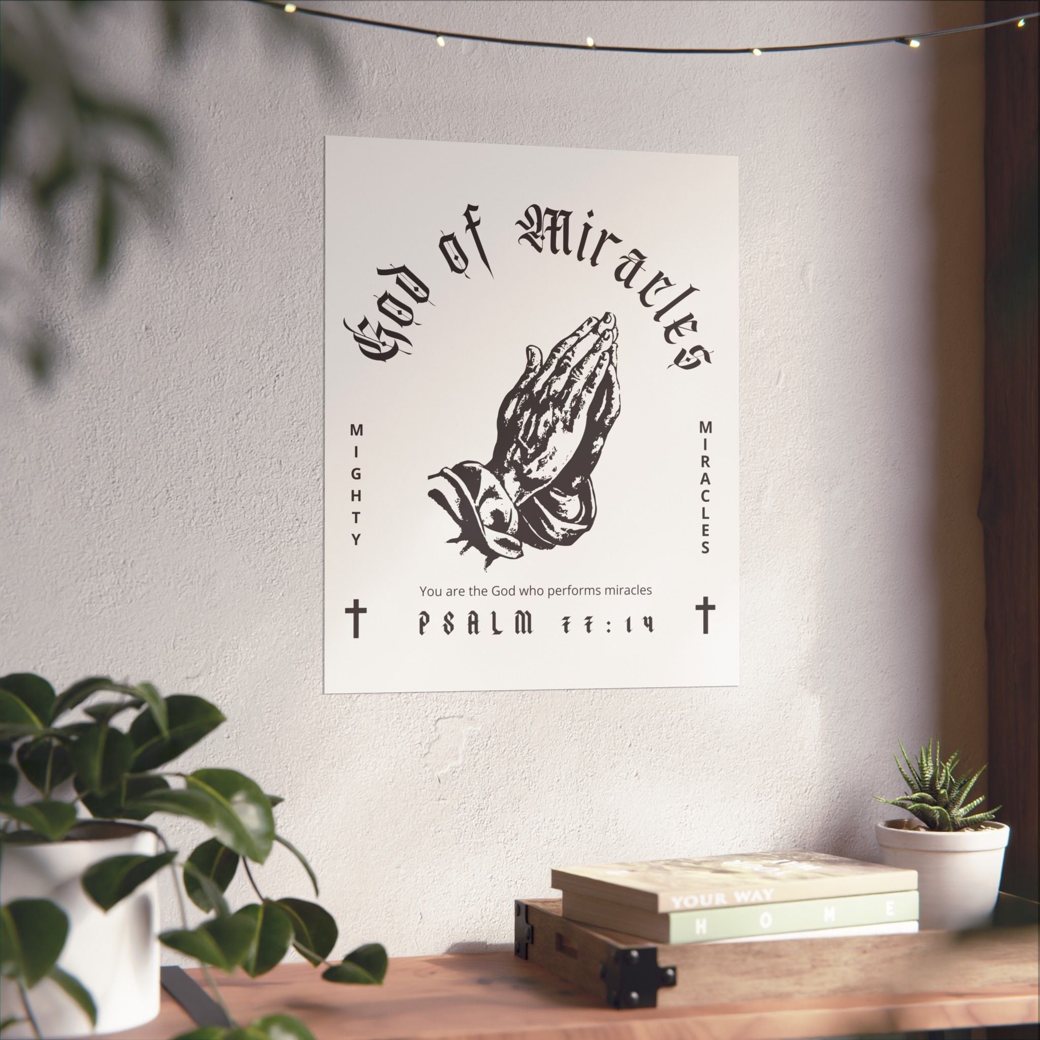God of Miracles White Art Print