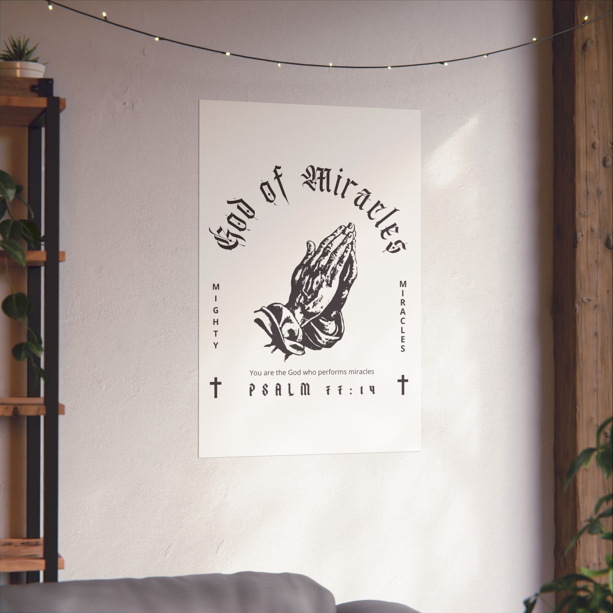 God of Miracles White Art Print