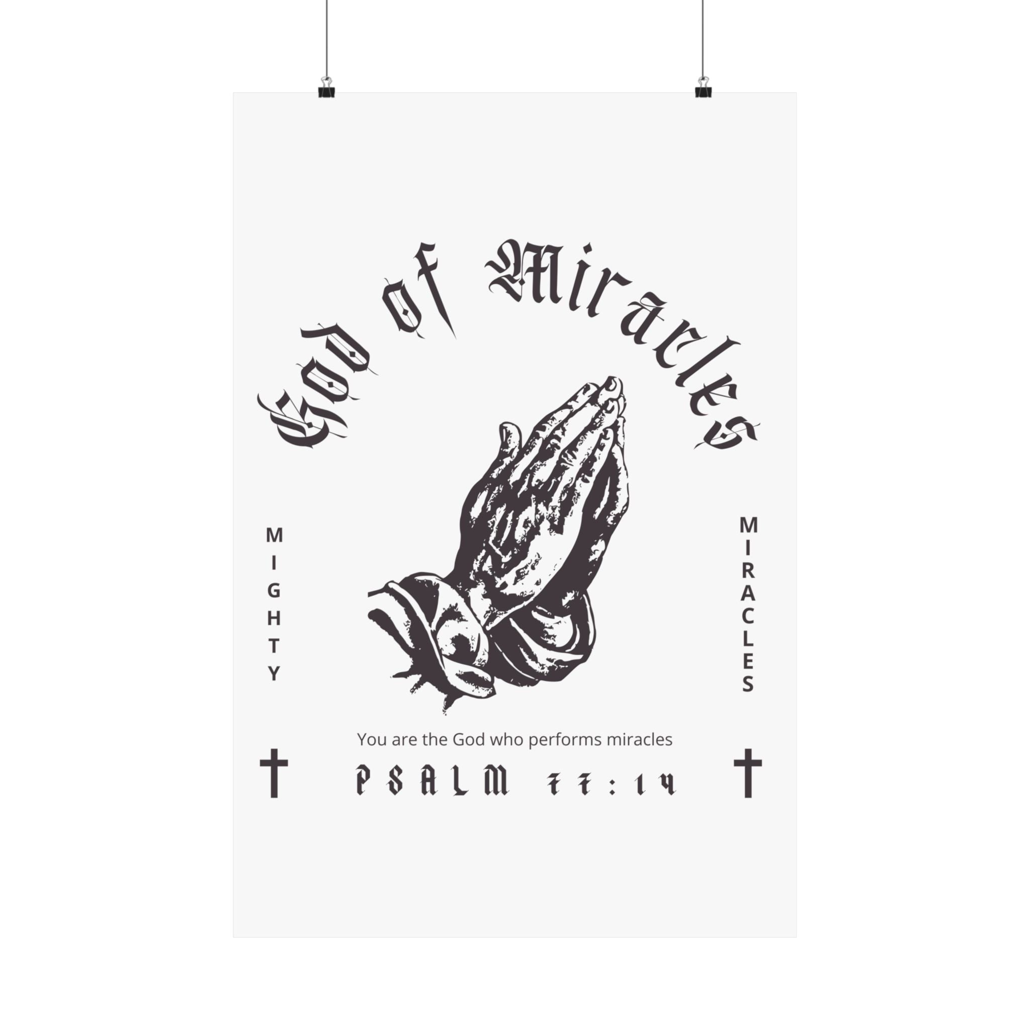 God of Miracles White Art Print