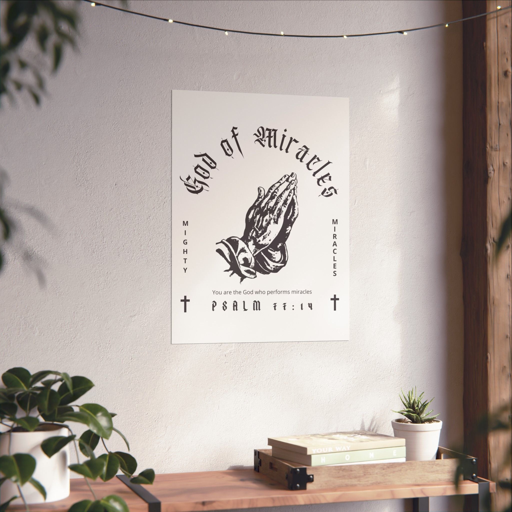 God of Miracles White Art Print