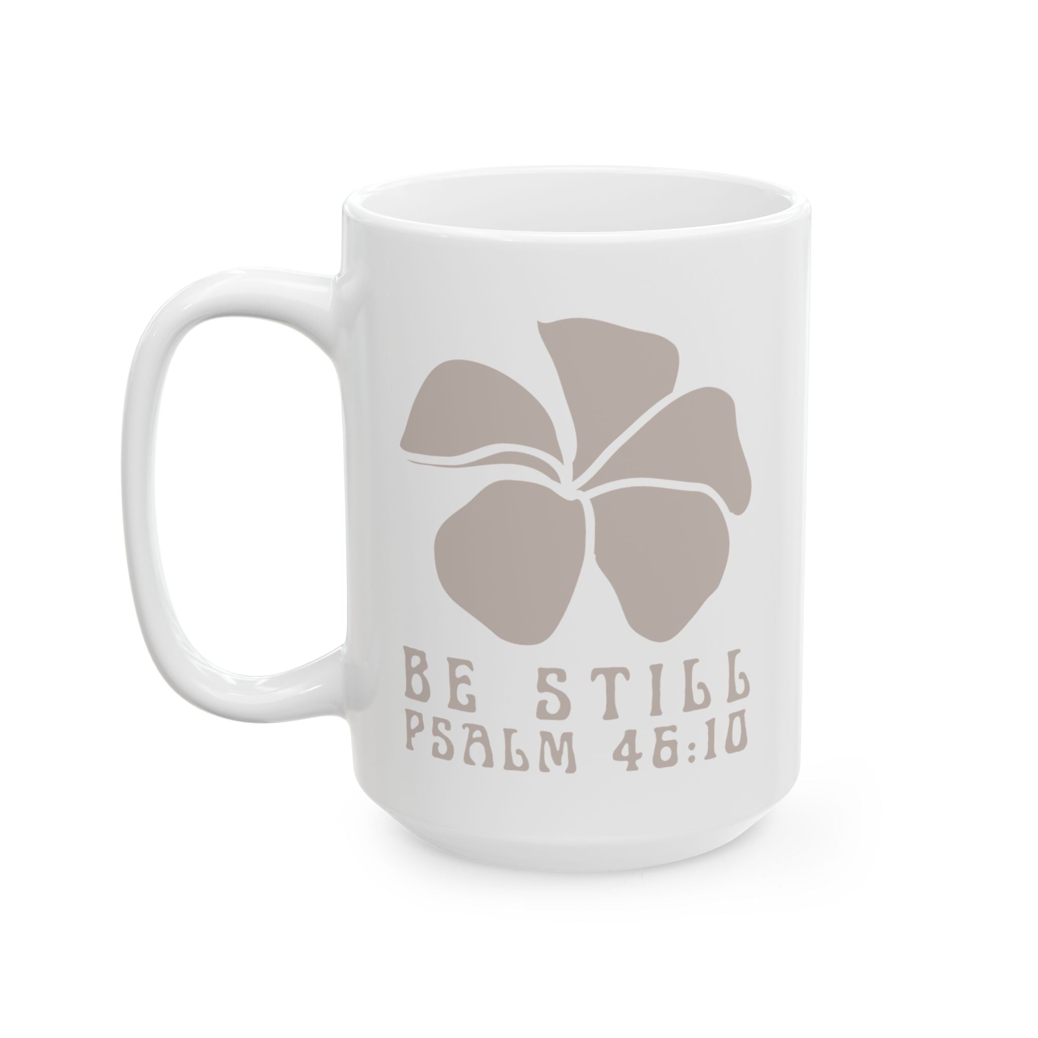 Be Still Plumeria White Mug