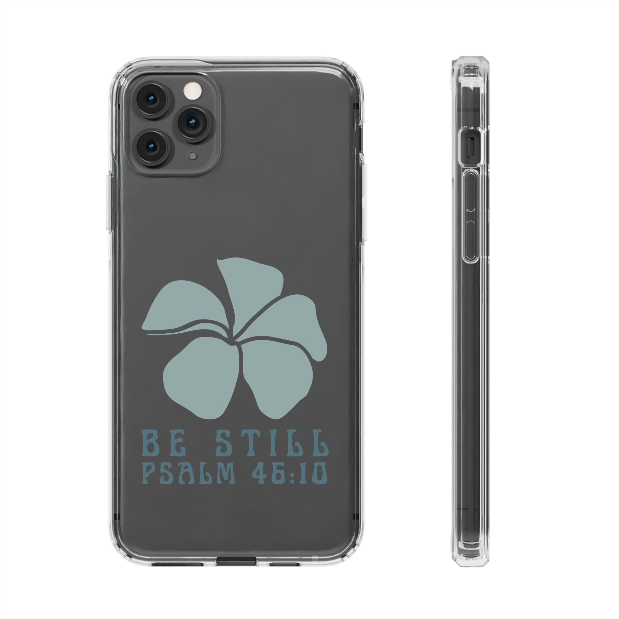 Be Still Plumeria Clear Phone Case