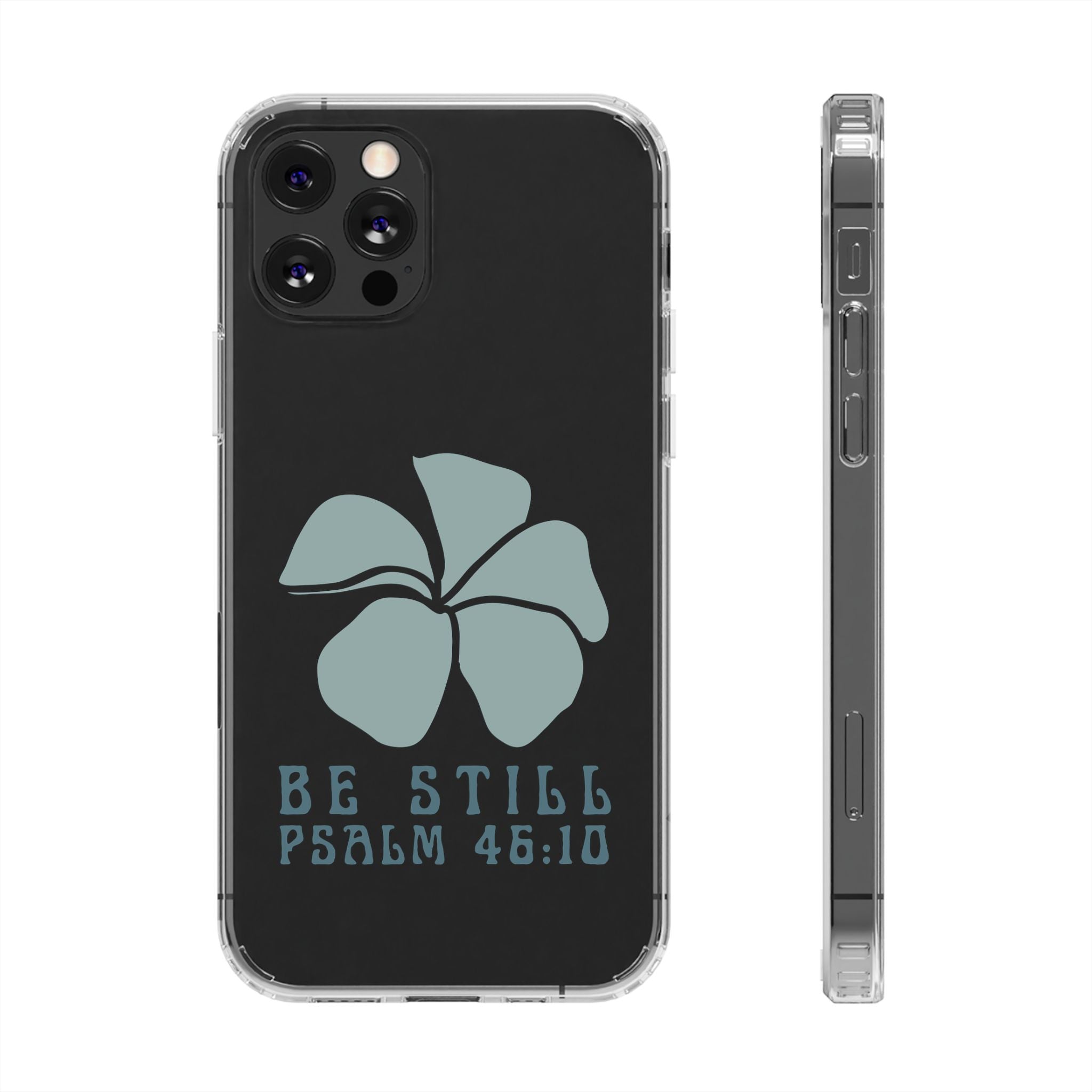 Be Still Plumeria Clear Phone Case