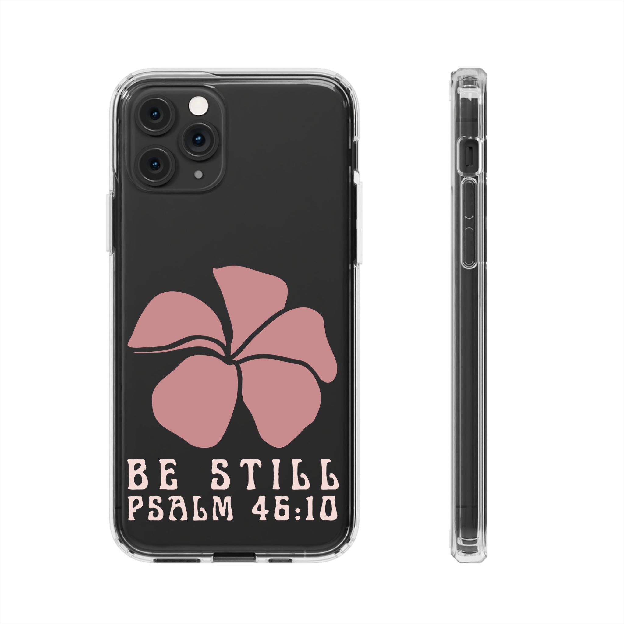 Be Still Plumeria Clear Phone Case