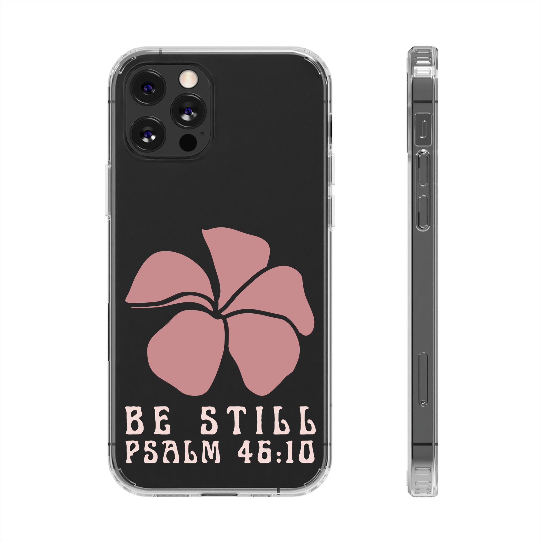 Be Still Plumeria Clear Phone Case