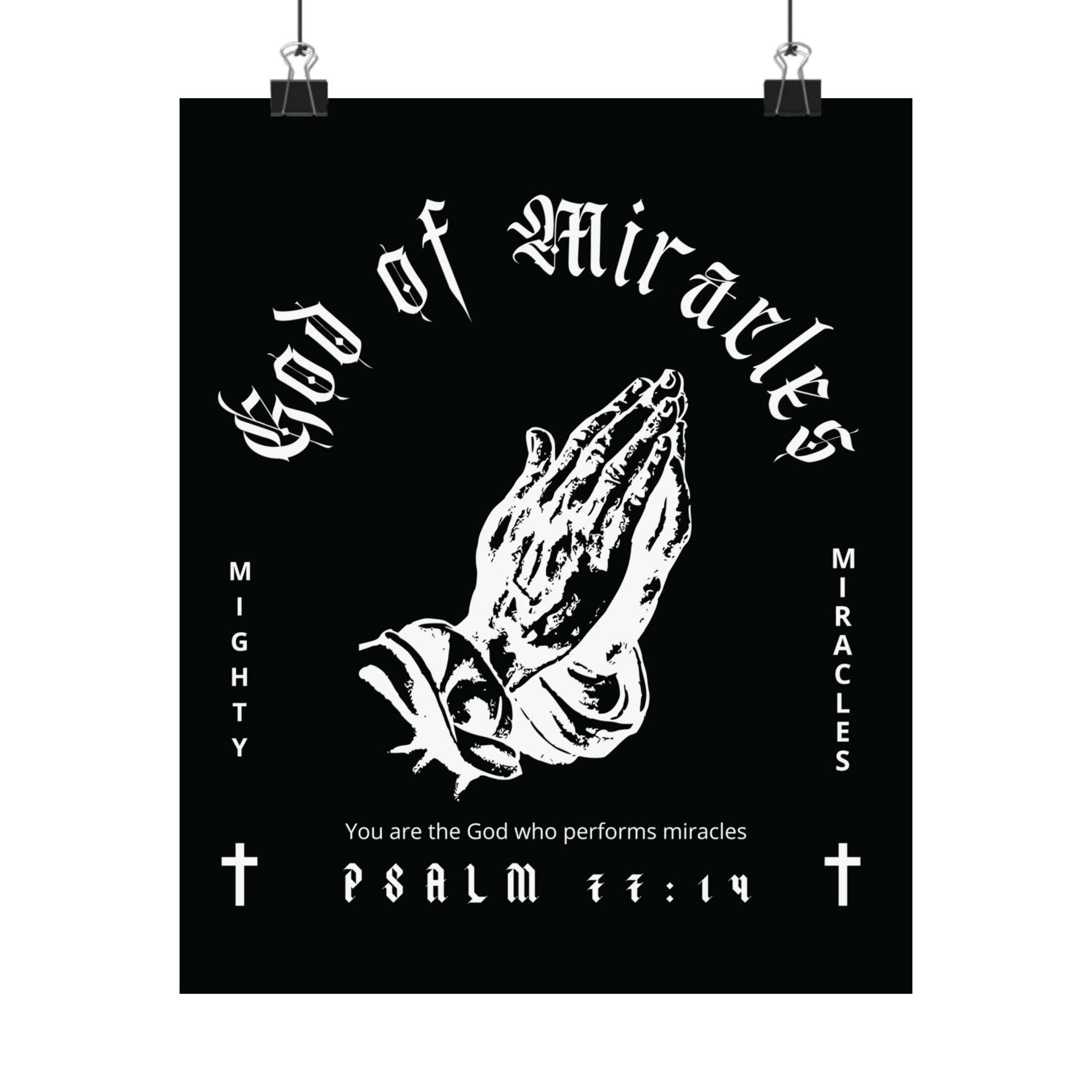 God of Miracles Black Art Print