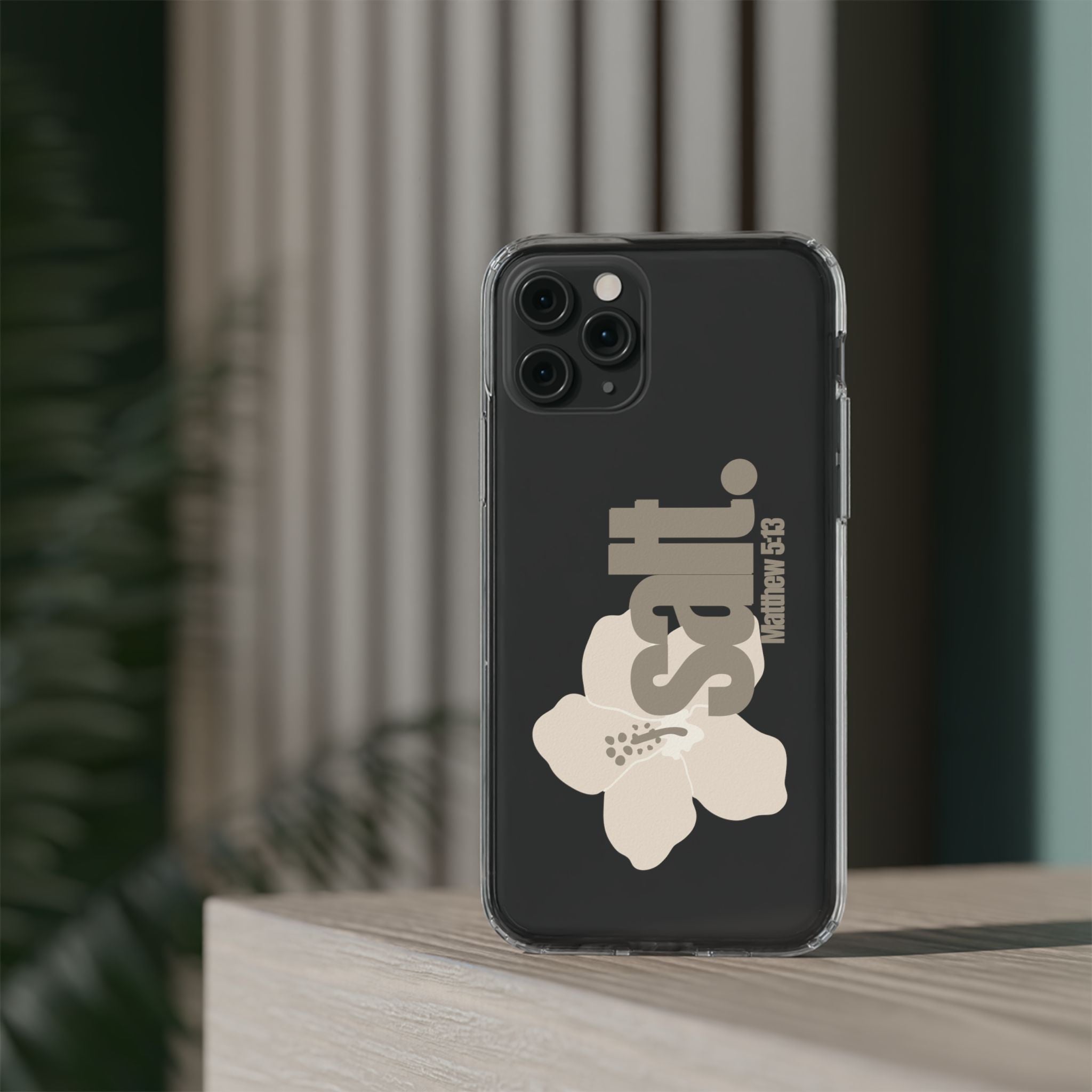 Salt Hibiscus Clear Phone Case