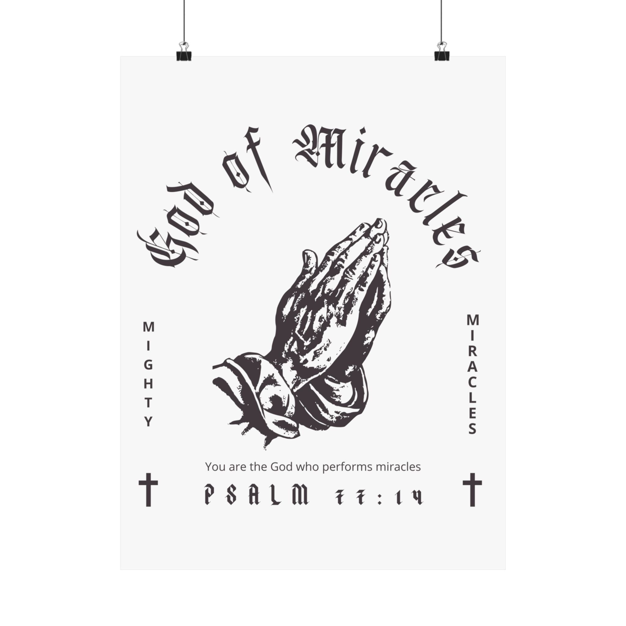 God of Miracles White Art Print