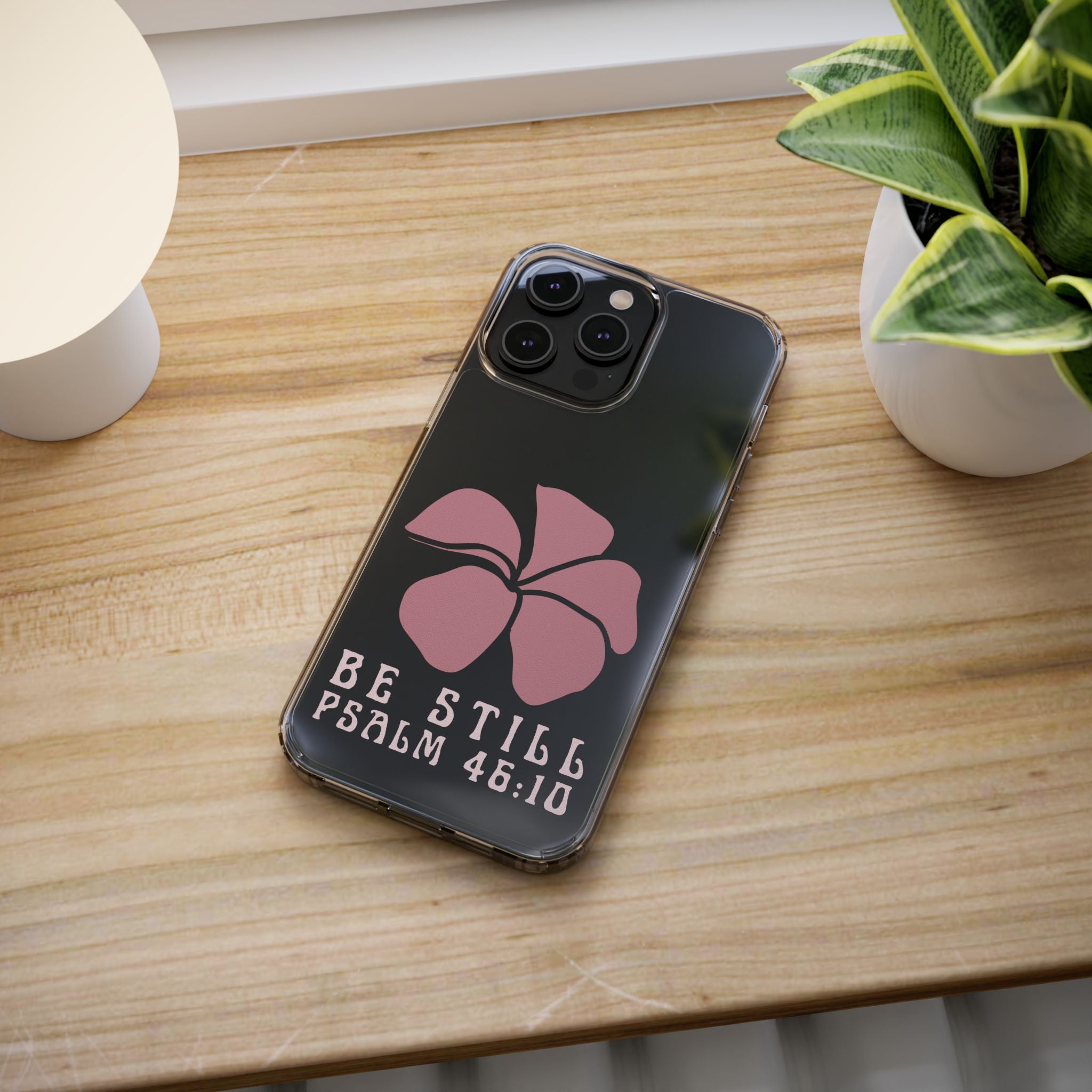 Be Still Plumeria Clear Phone Case