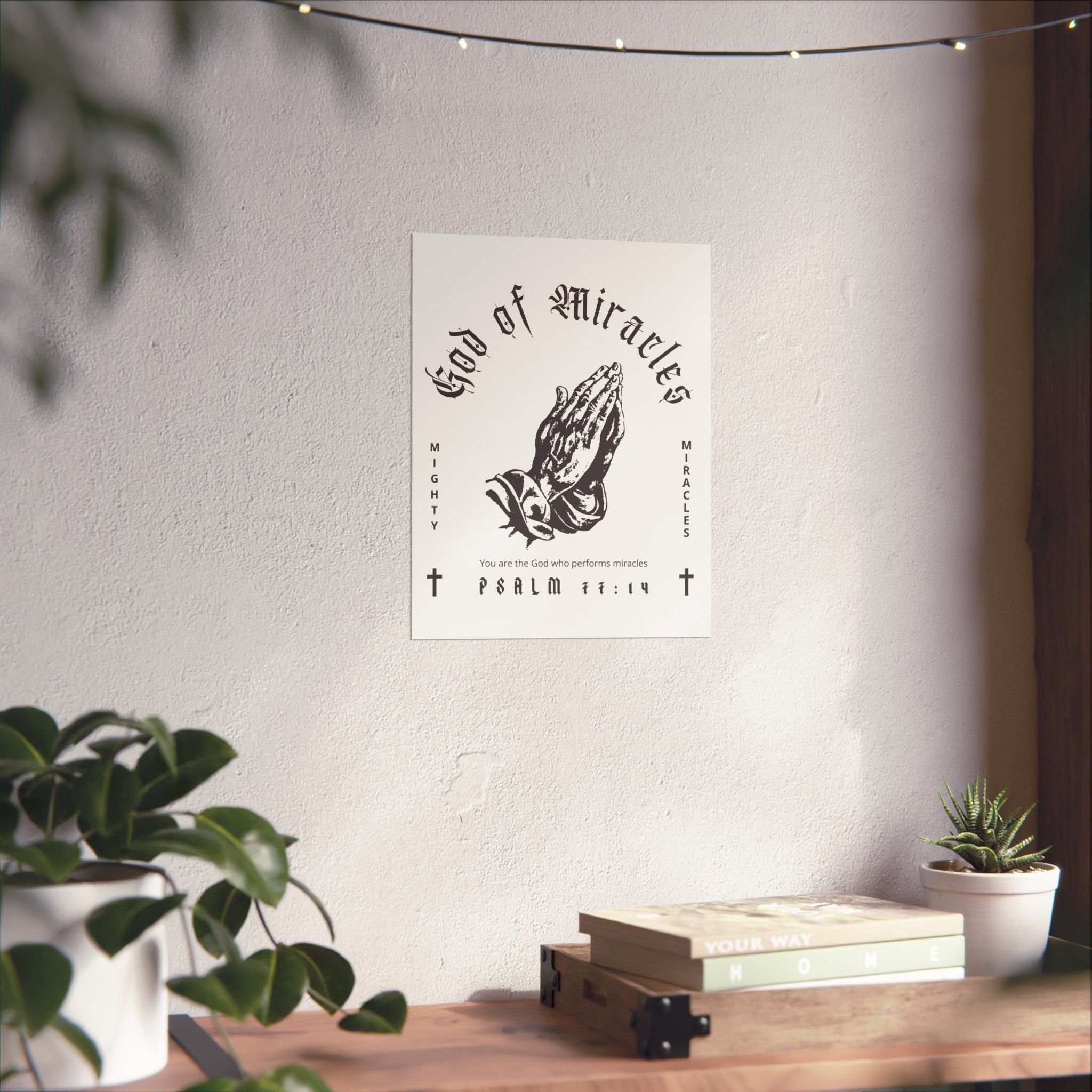 God of Miracles White Art Print
