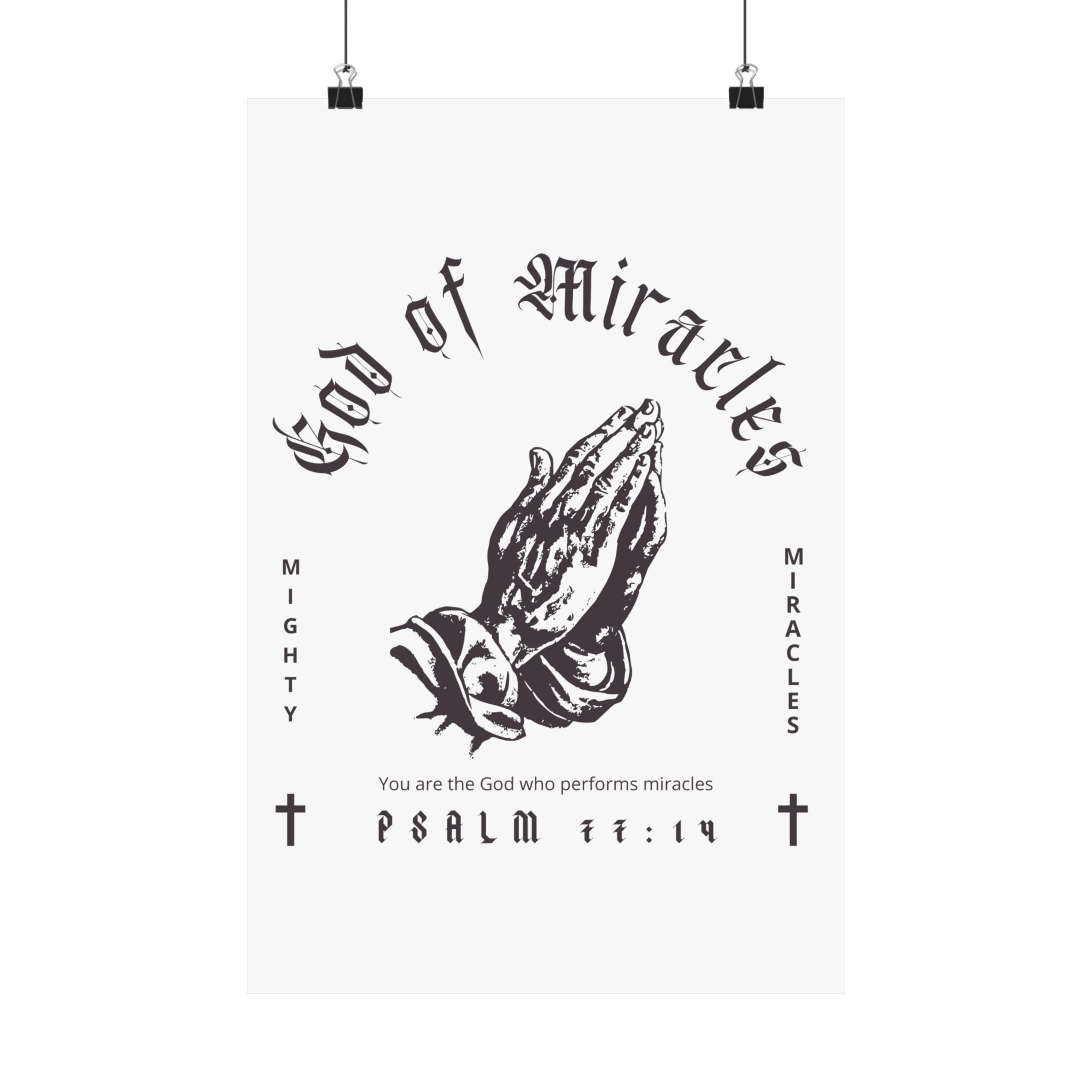 God of Miracles White Art Print