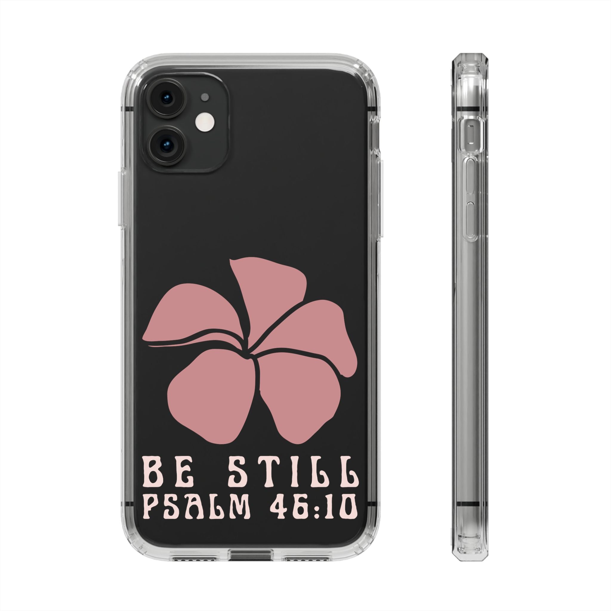 Be Still Plumeria Clear Phone Case