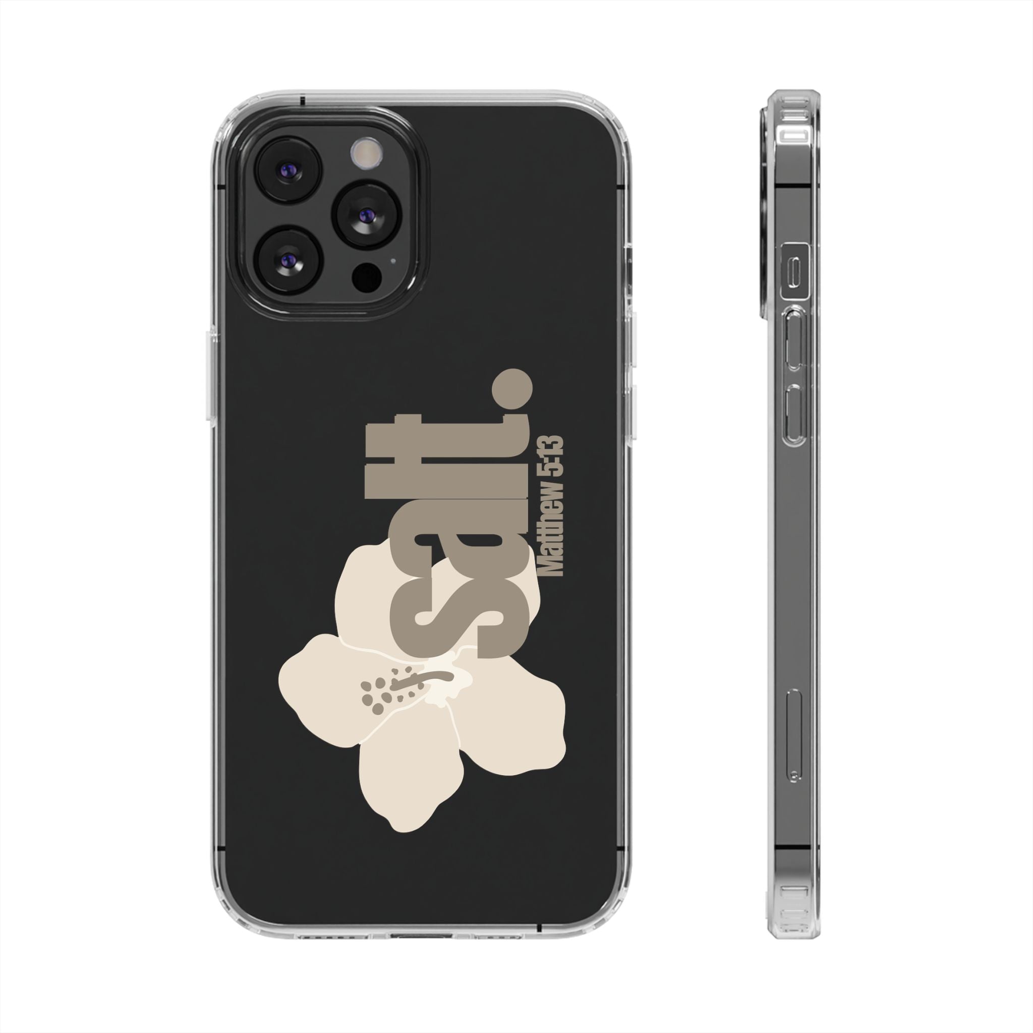 Salt Hibiscus Clear Phone Case