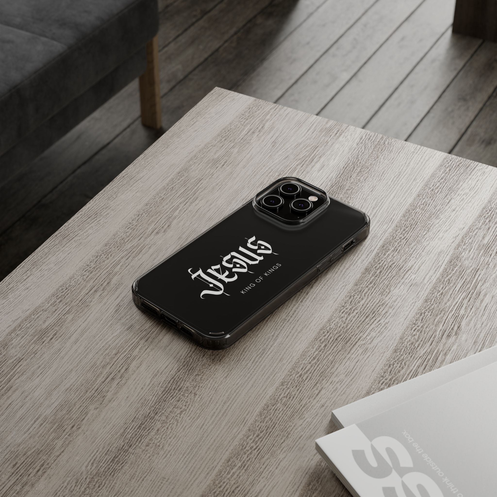Jesus Script Clear Phone Case