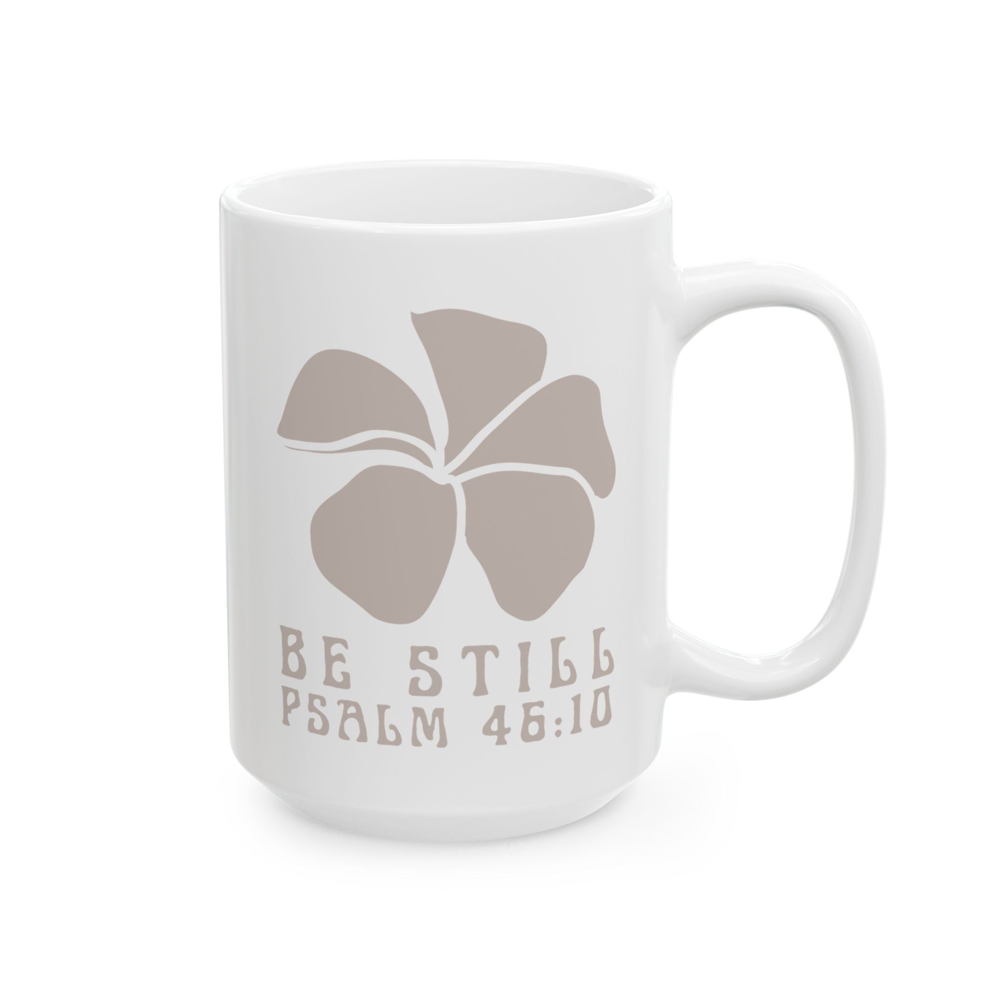 Be Still Plumeria White Mug