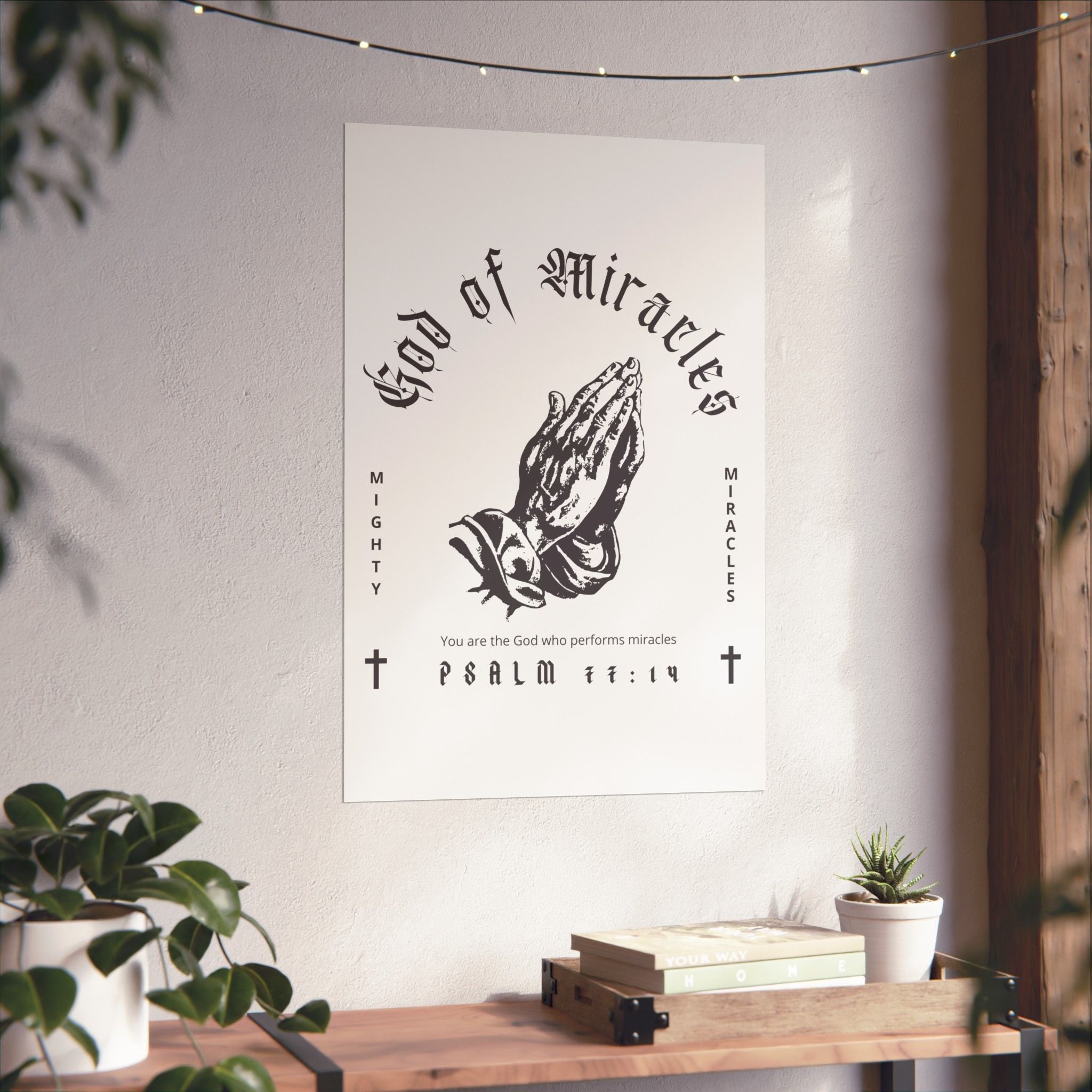 God of Miracles White Art Print