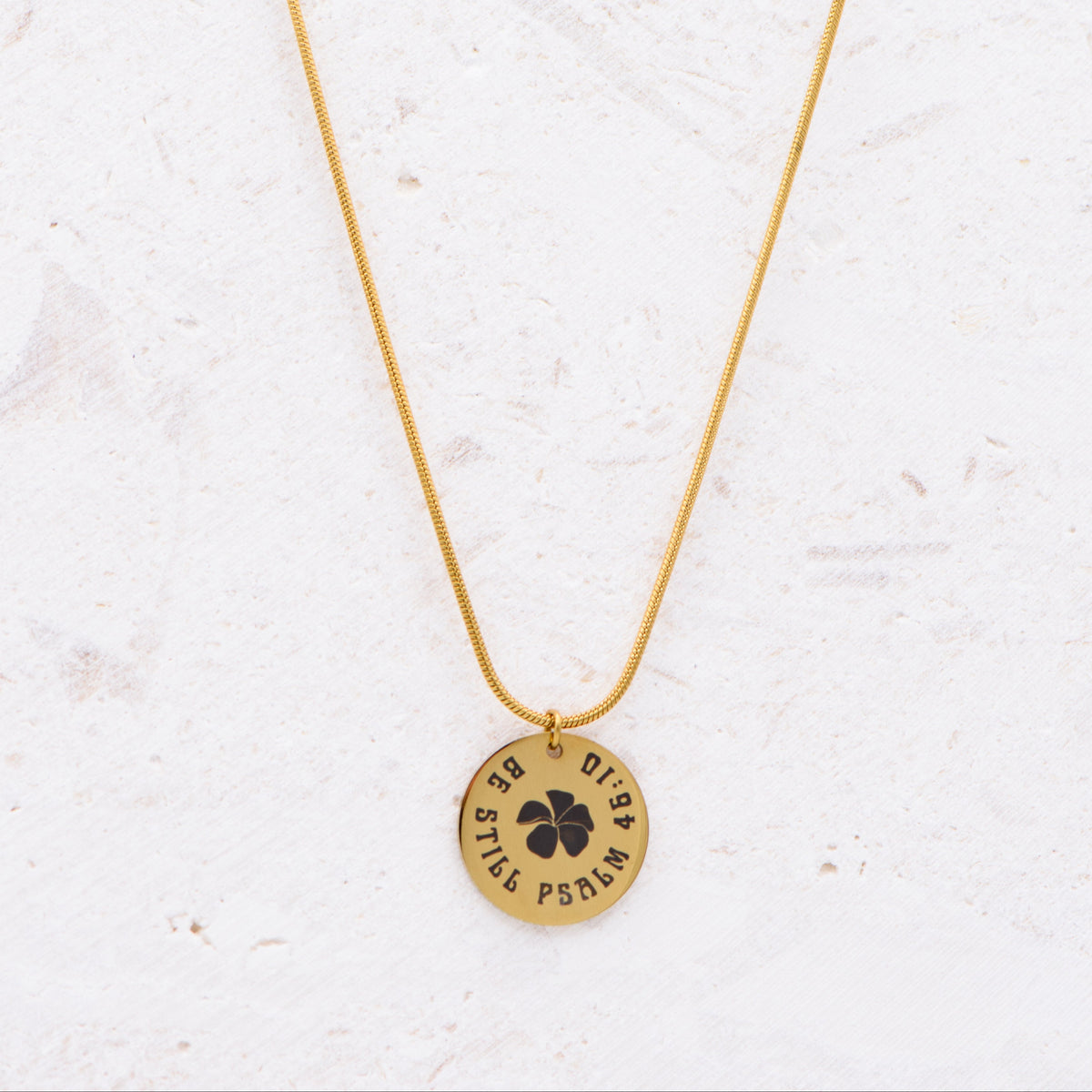 Plumeria Be Still Disc Necklace