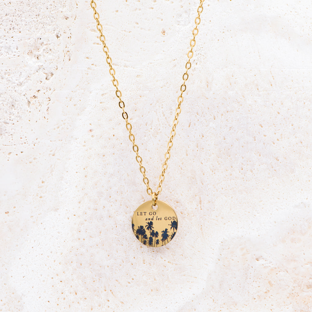 Palms Let Go Disc Necklace