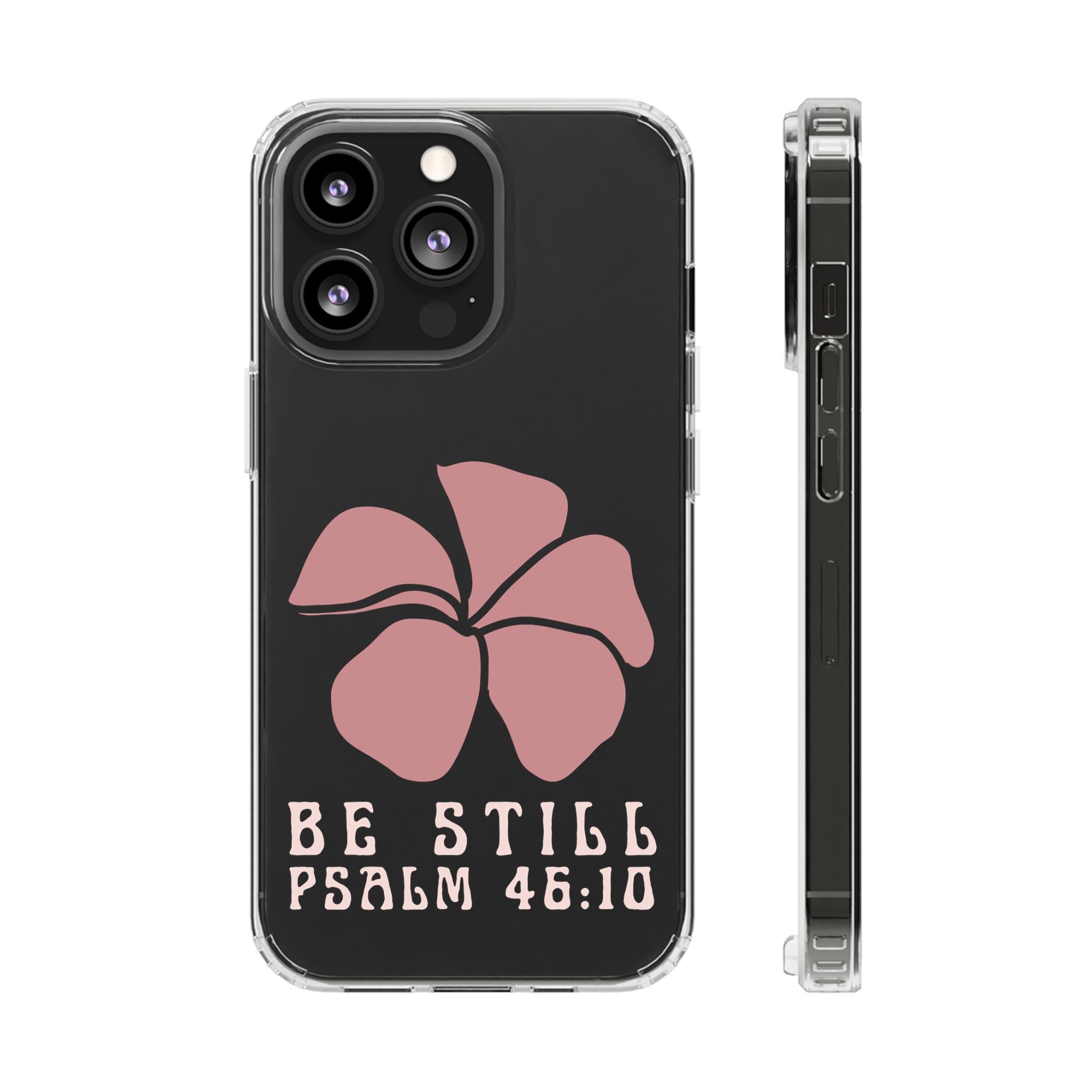 Be Still Plumeria Clear Phone Case