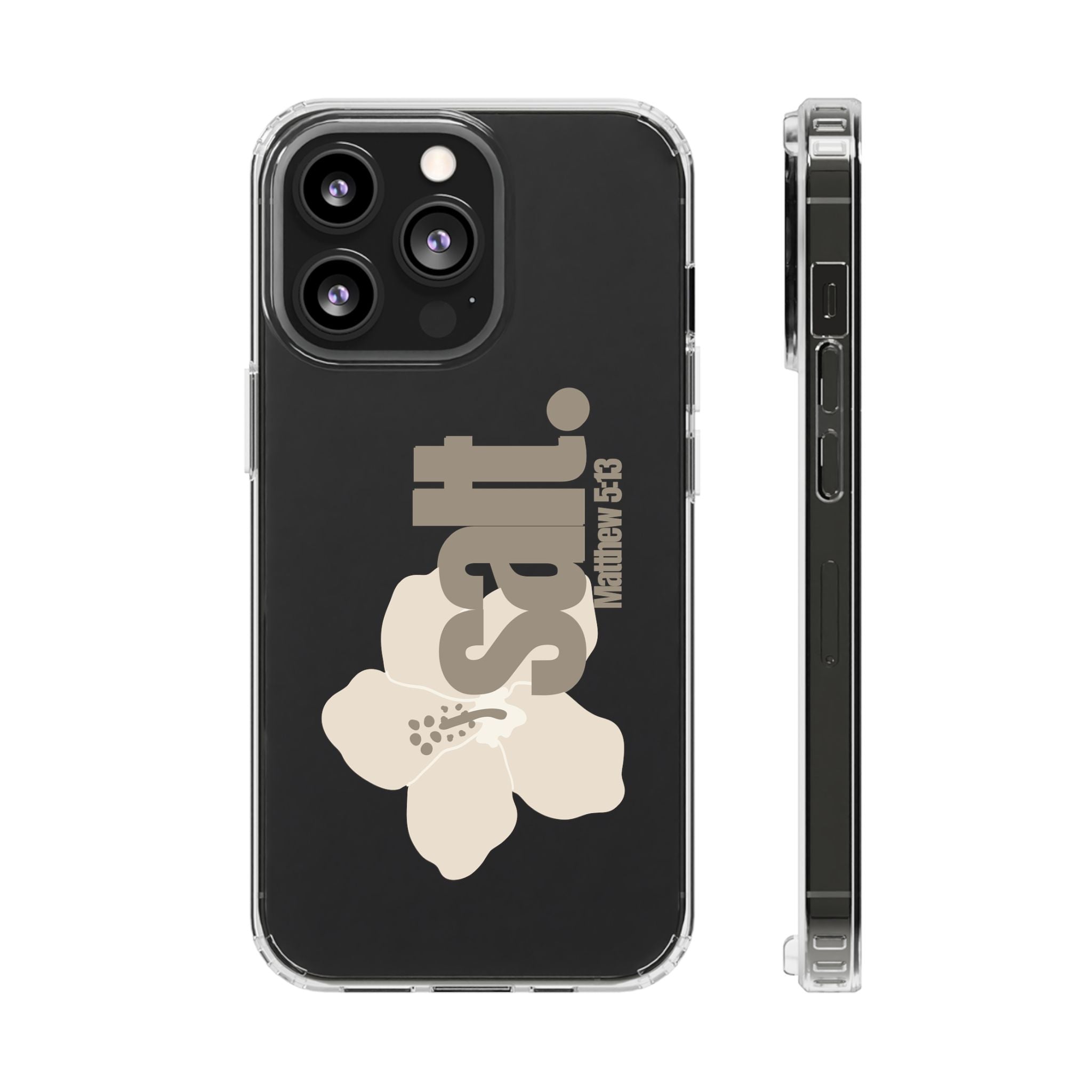 Salt Hibiscus Clear Phone Case