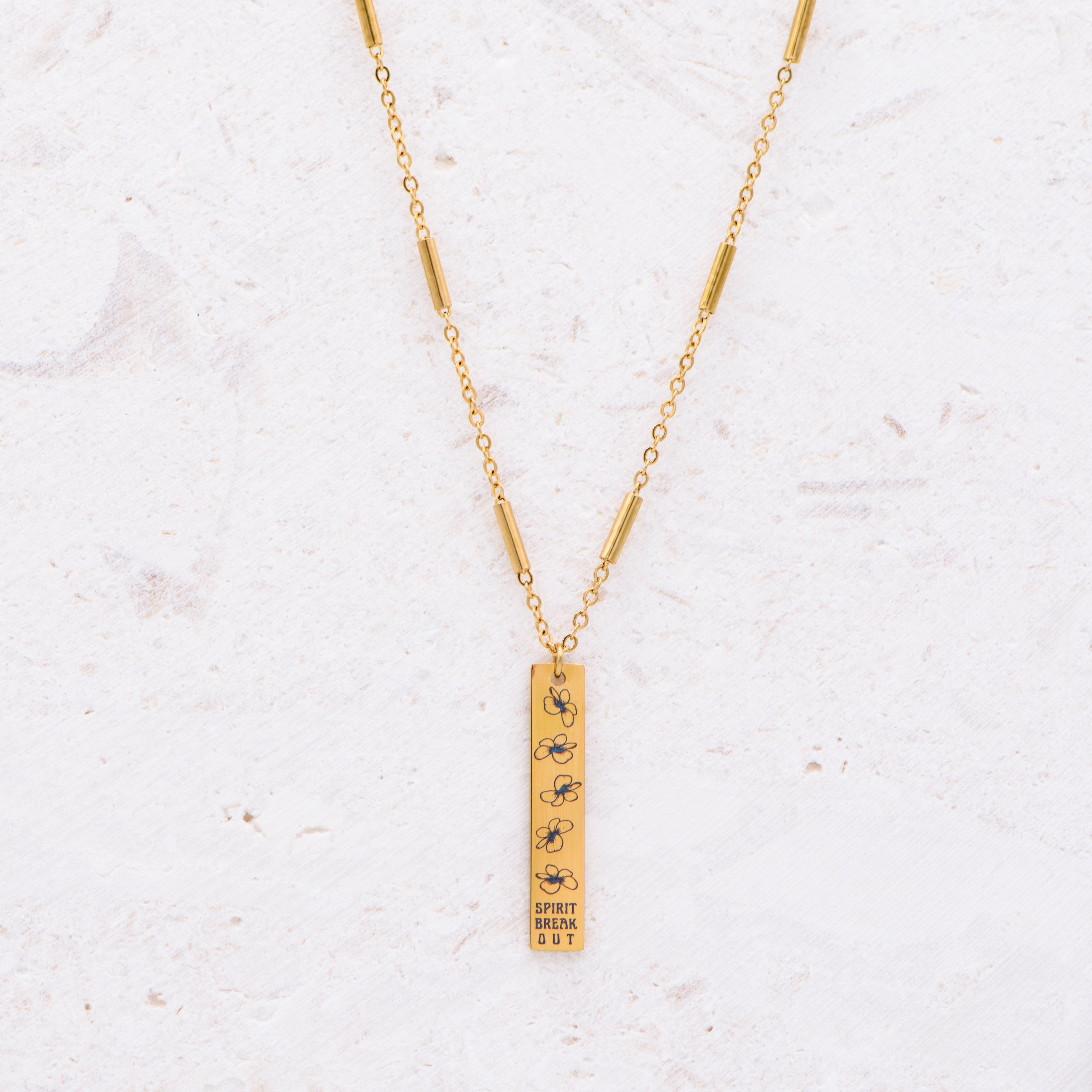 Plumeria Spirit Bar Necklace