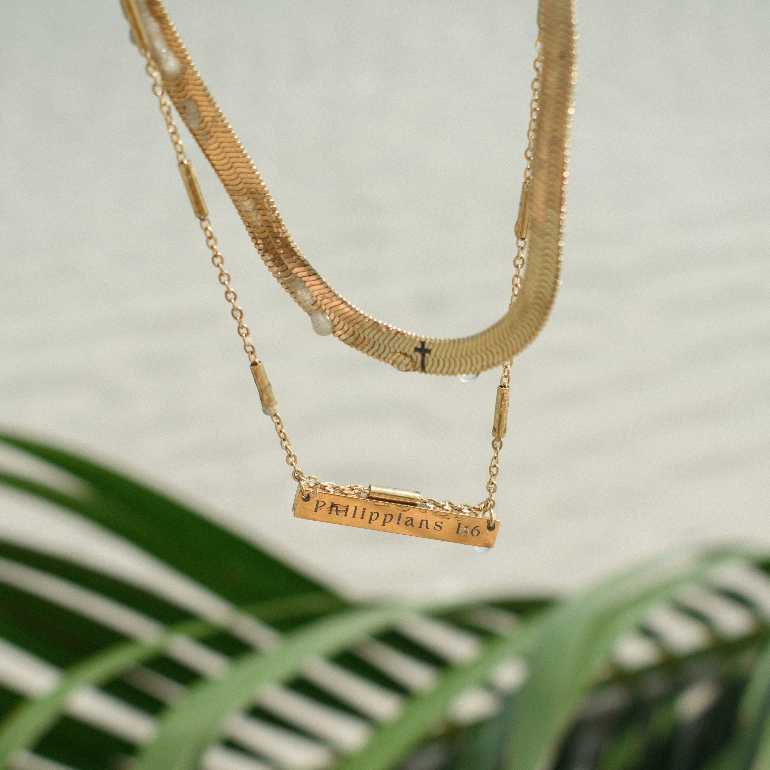 Cross Herringbone Necklace
